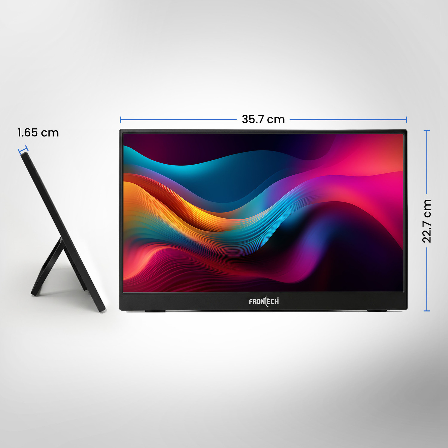 Image of Frontech Portable LED Monitor 39.6 cm (16 inch) Full HD LED Backlit IPS Panel with 60Hz Refresh rate, Mini HDMI, Type C Monitor (MON-0023)