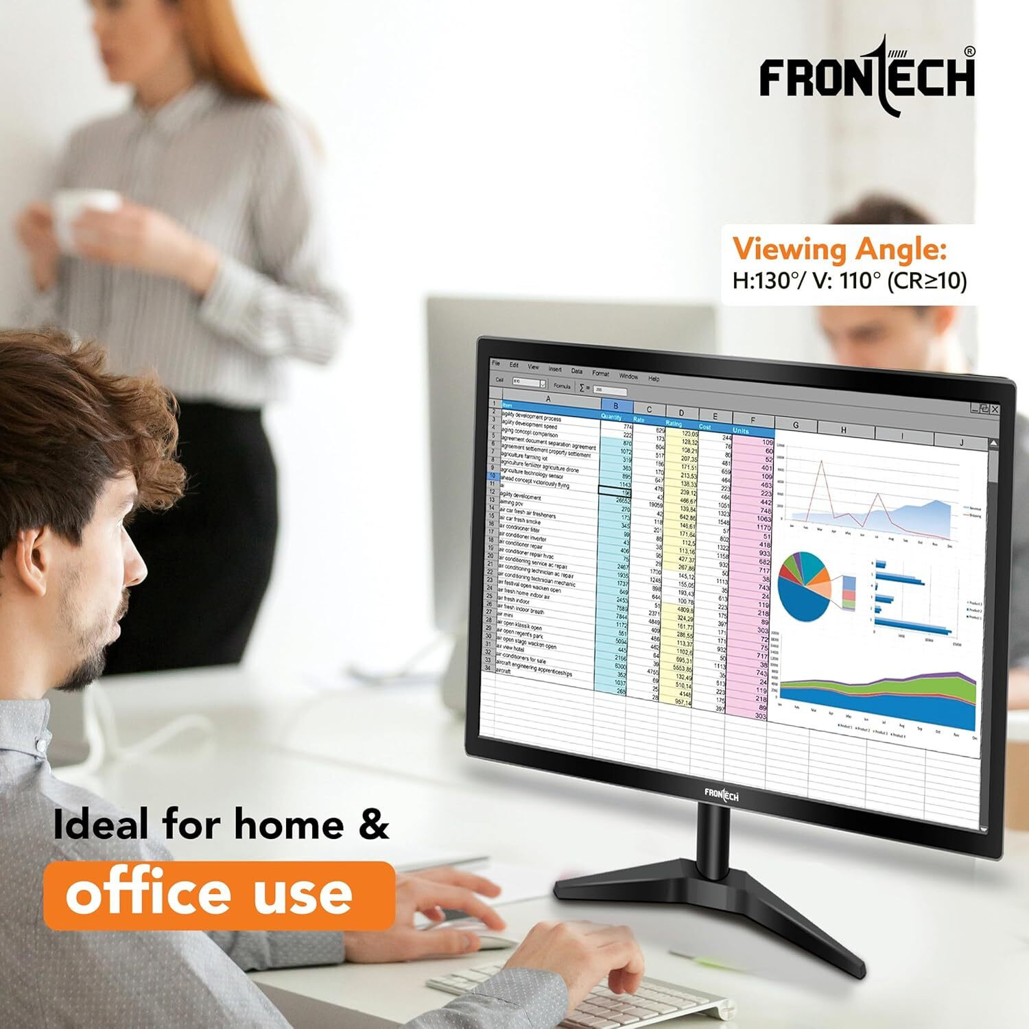 Image of Frontech 46.99 cm (19 inch) HD TN Panel Monitor (18.5 Inch HD LED Monitor)
