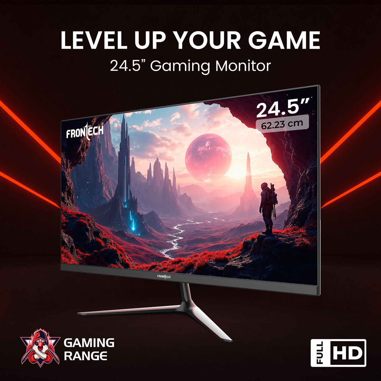 Image of Frontech Gaming 62.23 cm (25 inch) Full HD IPS Panel Gaming Monitor (99% sRGB, 1000:1 Contrast, HDMI & DisplayPort Dual Input, VESA Wall Mountable)