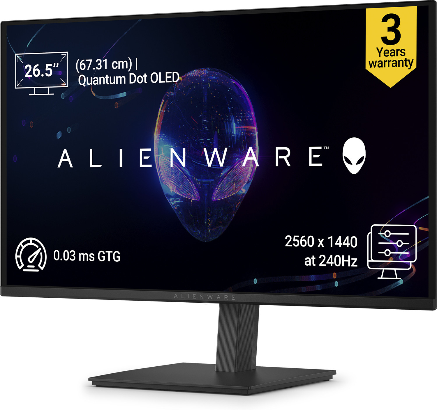 Image of DELL Alienware Series 67.31 cm (27 inch) Quad HD LED Backlit OLED Panel Gaming Monitor (AW2726DM)