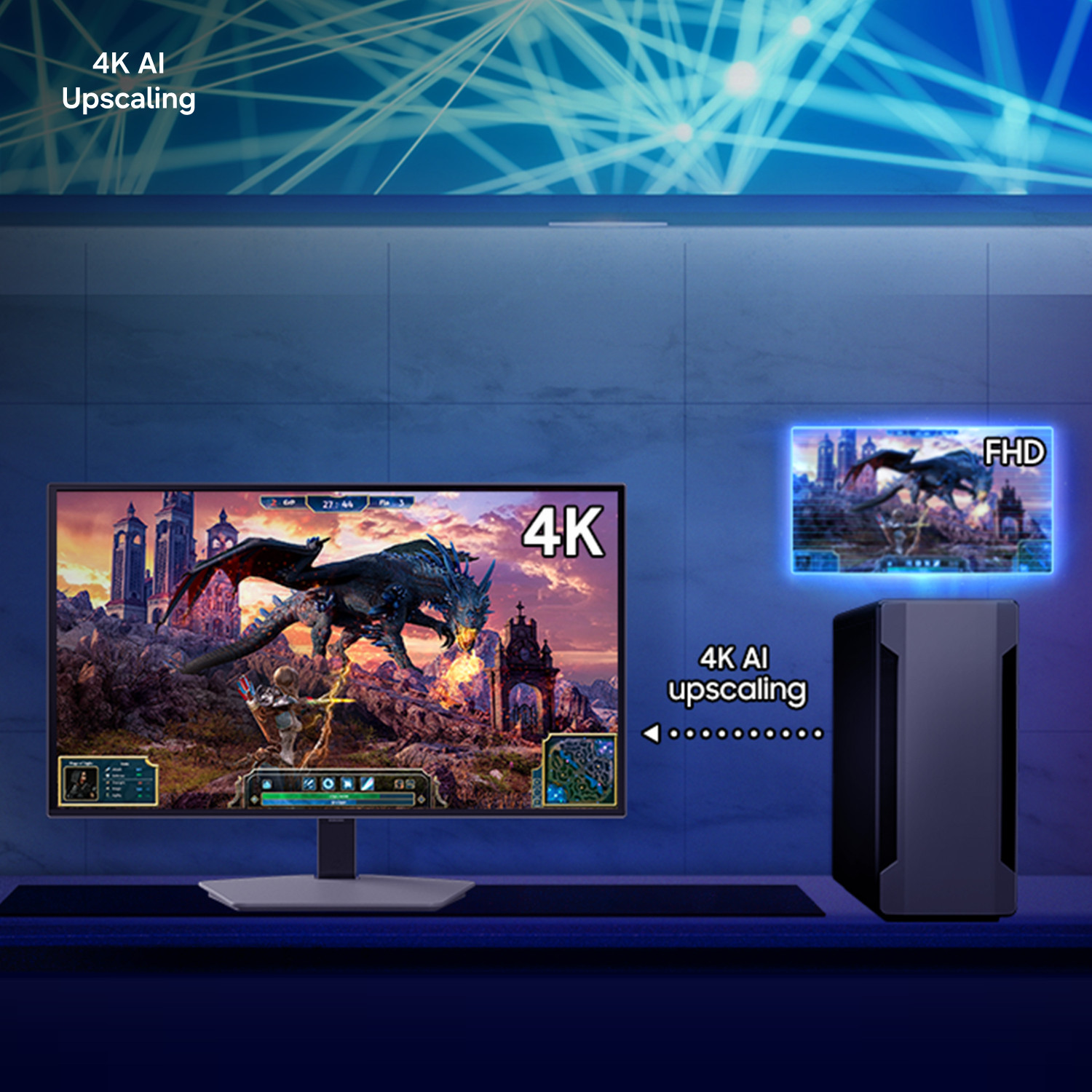Image of Samsung 81.28 cm (32 inch) 4K Ultra HD OLED Panel Gaming Monitor (Odyssey OLED G8 Gaming Monitor UHD, 240 Hz, 0.03ms(GTG), FreeSync Premium Pro)