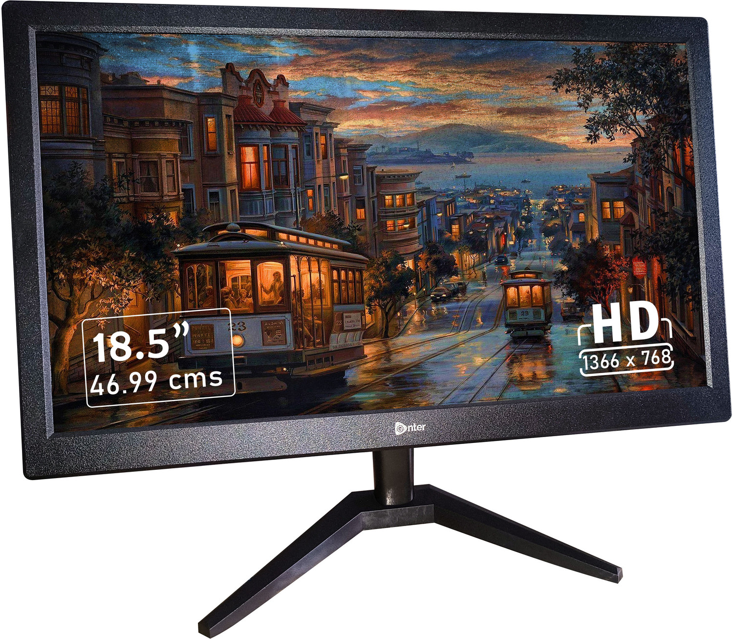 Image of Enter HD 46.99 cm (19 inch) HD LED Backlit VA Panel Monitor (Matte Finish,Slim Design, Wall Mountable , Response Time: 5ms, 75Hz Refresh Rate)