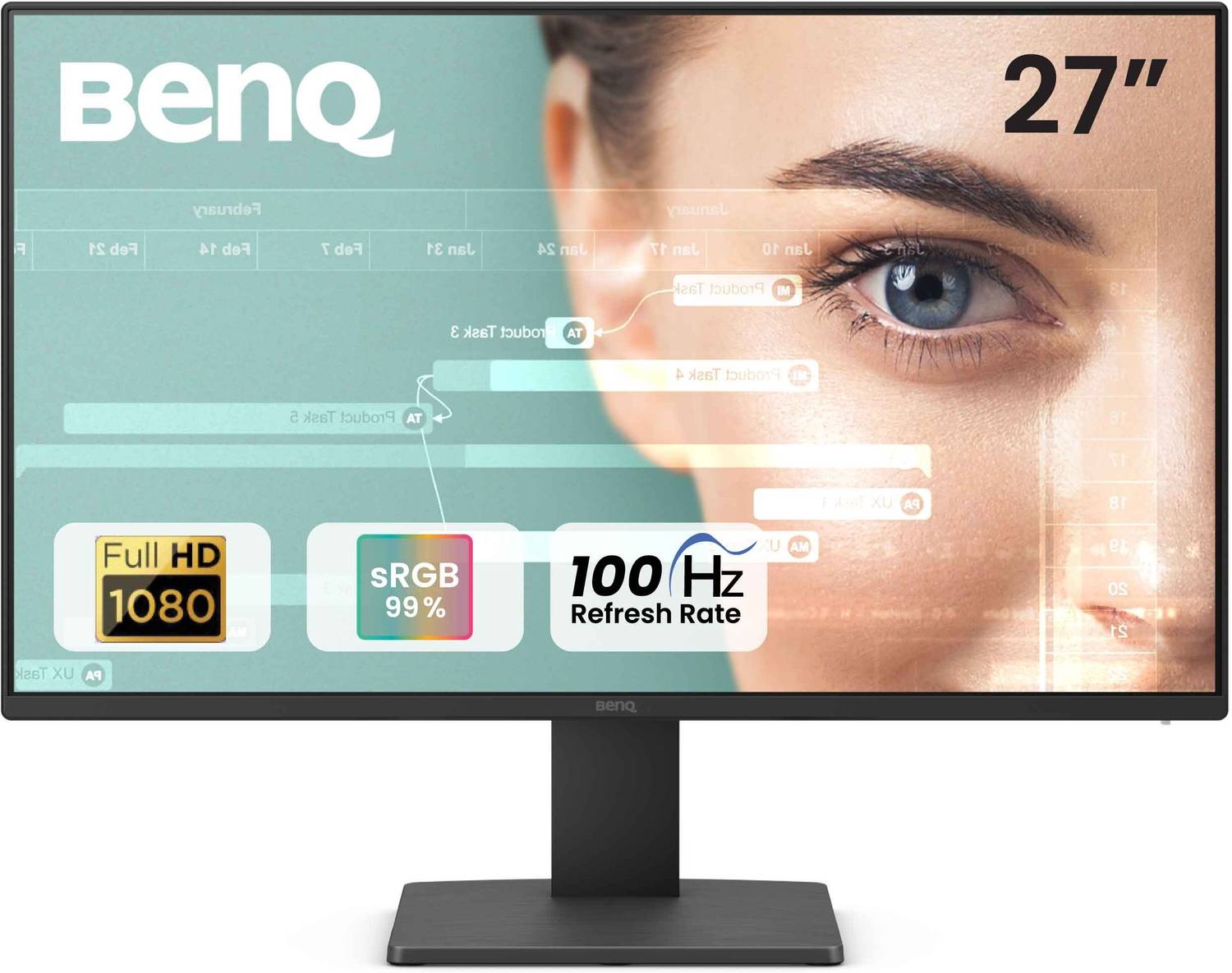 BenQ GW2791 68.58 cm (27 inch) Full HD LED Backlit IPS Panel with Eye-Care, 99% sRGB, HDMI, DisplayPort, TUV-Certified, Flicker-Free, Low Blue Light Plus, Ultra Slim Bezel Monitor (GW2791)