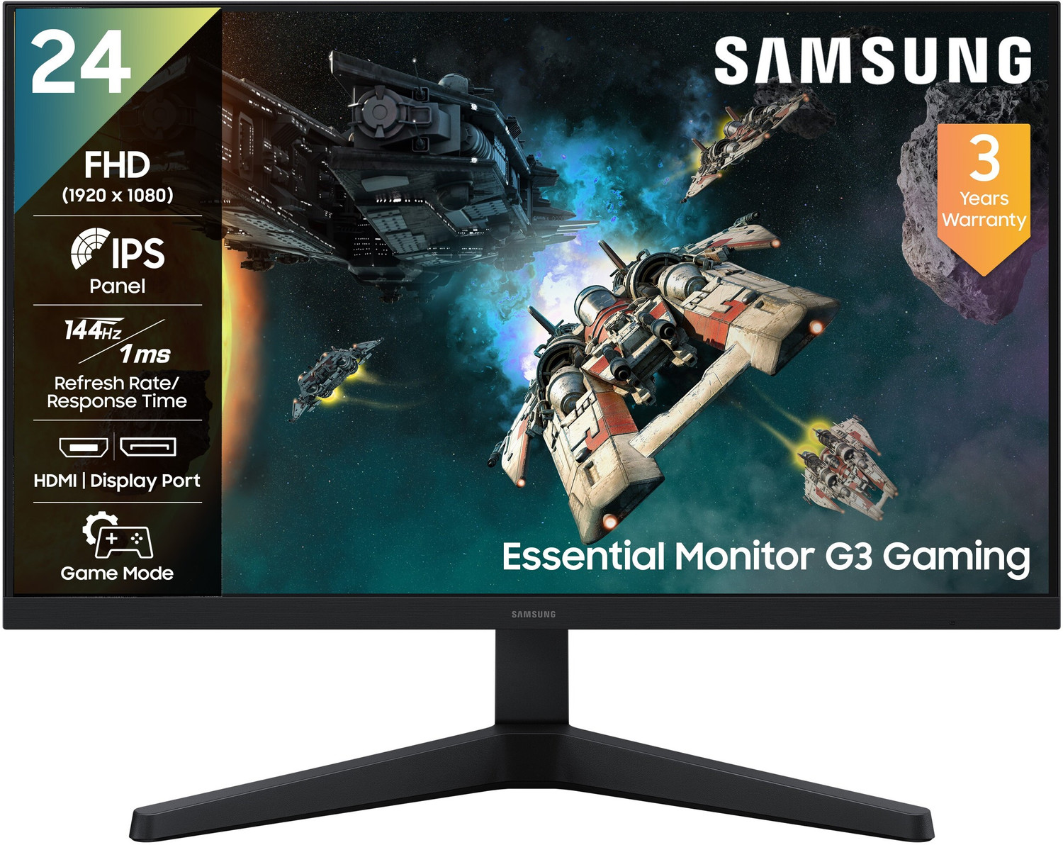 Image of Samsung G3 Gaming Monitor 60.4 cm (24 inch) Full HD LED Backlit IPS Panel Gaming Monitor (LS24HG310EWXXL) (Response Time: 1 ms, 144 Hz Refresh Rate)
