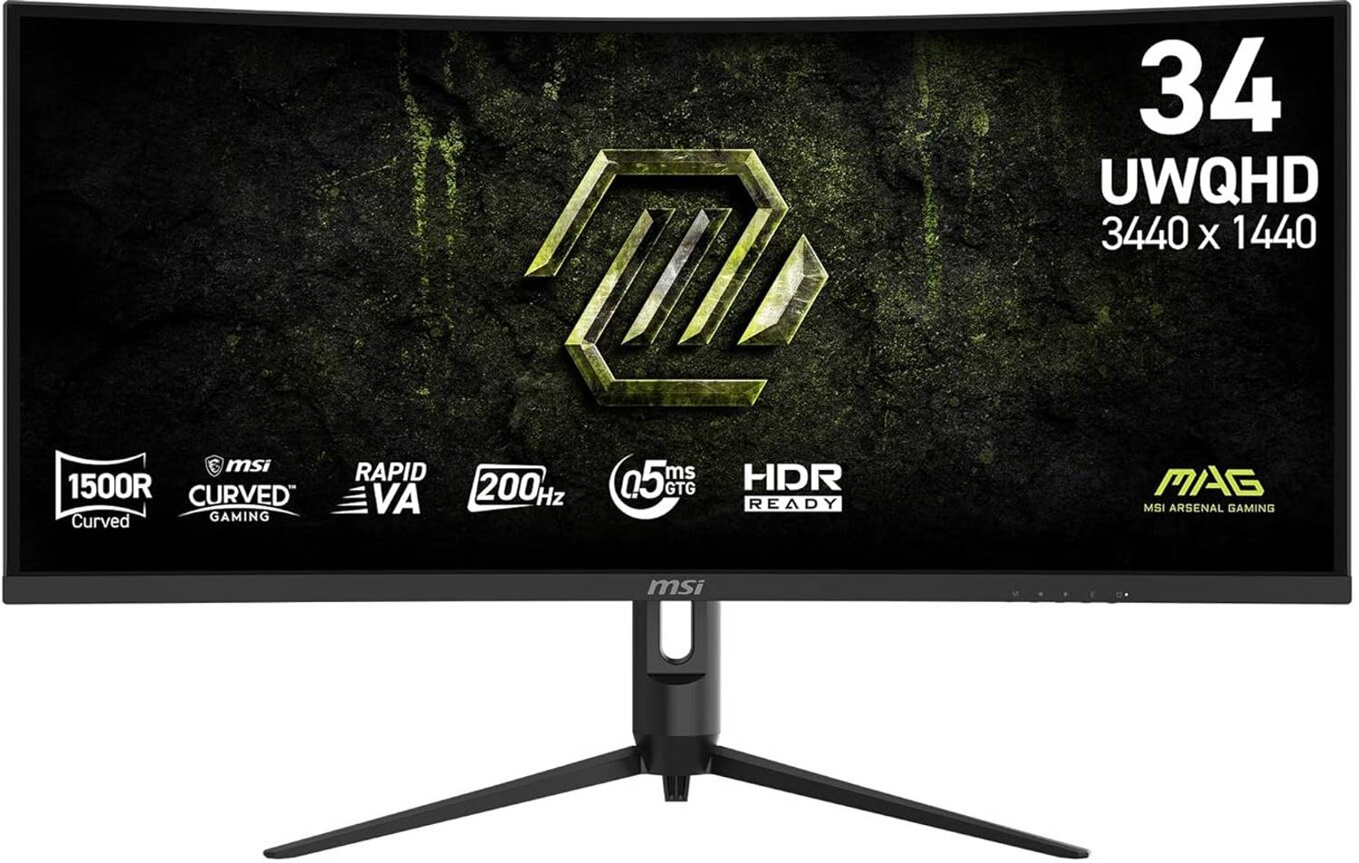 MSI 34 inch Curved UWQHD Gaming Monitor MAG 342CQRF E20 - Image 1