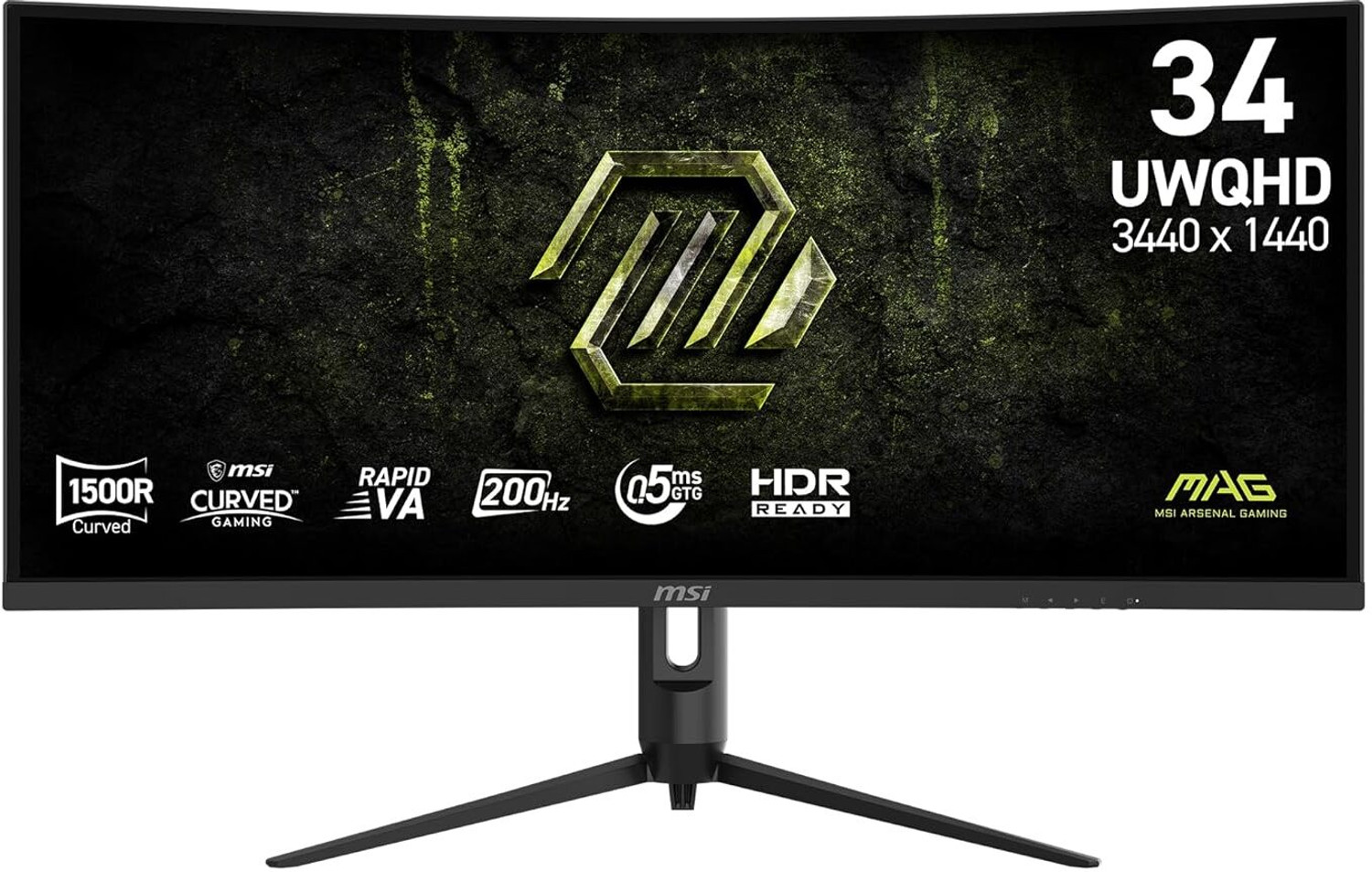 Image of MSI 86.36 cm (34 inch) Curved UWQHD VA Panel Gaming Monitor (MAG 342CQRF E20)