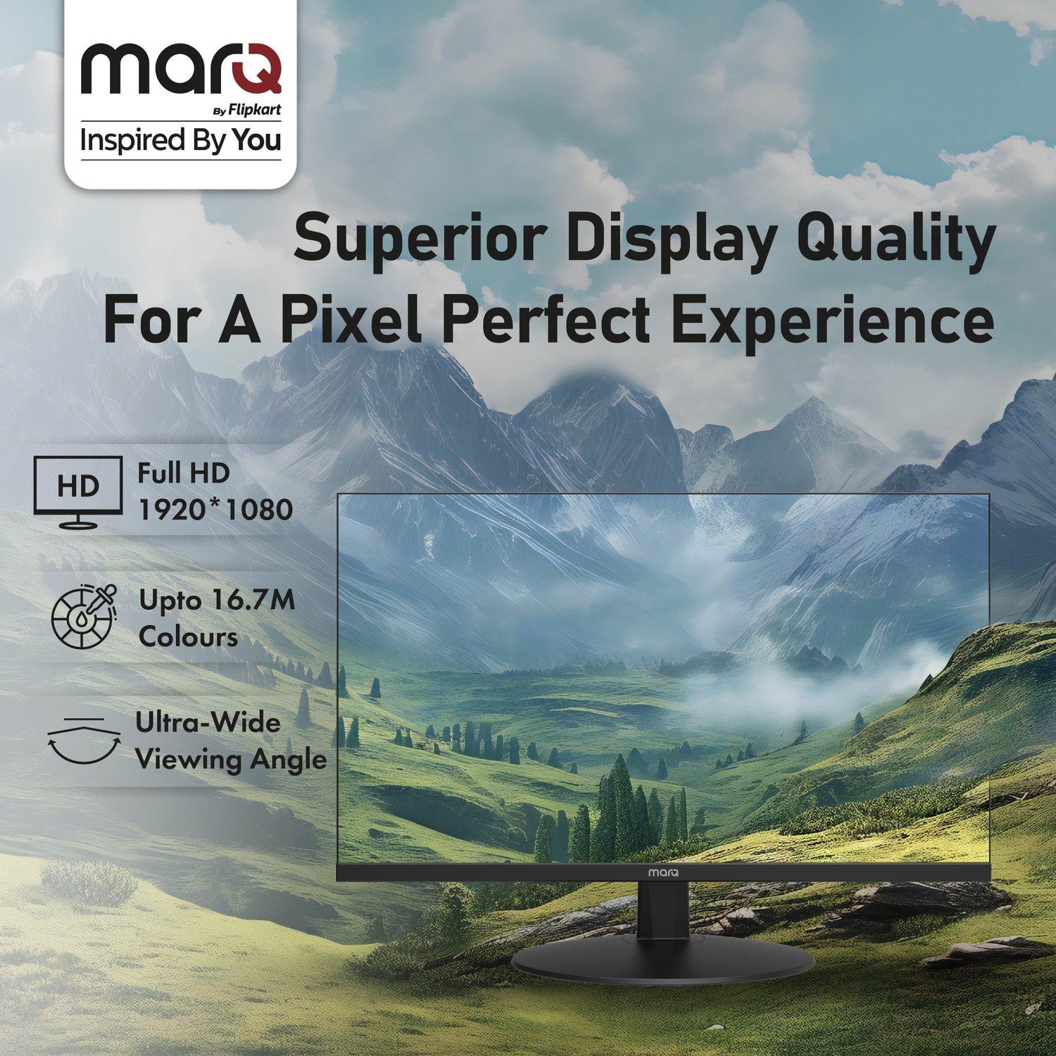 Image of MarQ by Flipkart 60.96 cm (24 inch) Full HD LED Backlit VA Panel Monitor (24FHDMMQTT9B)