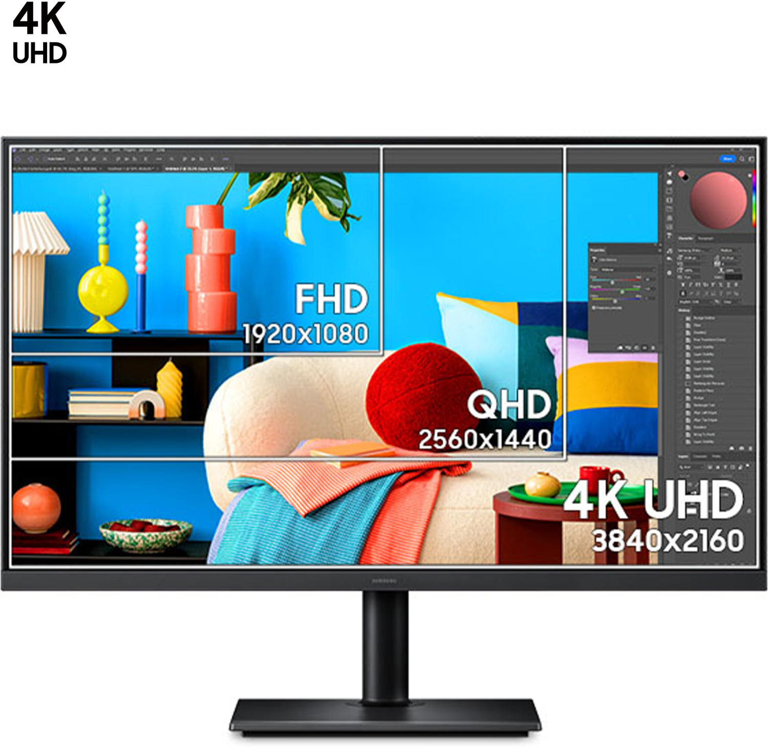 Image of Samsung ViewFinity S8 80.01 cm (32 inches) 4K Ultra HD LED Backlit VA Panel Gaming Monitor (32 inch 4K ViewFinity S8 Monitor LS32H802UAWXXL, Black)