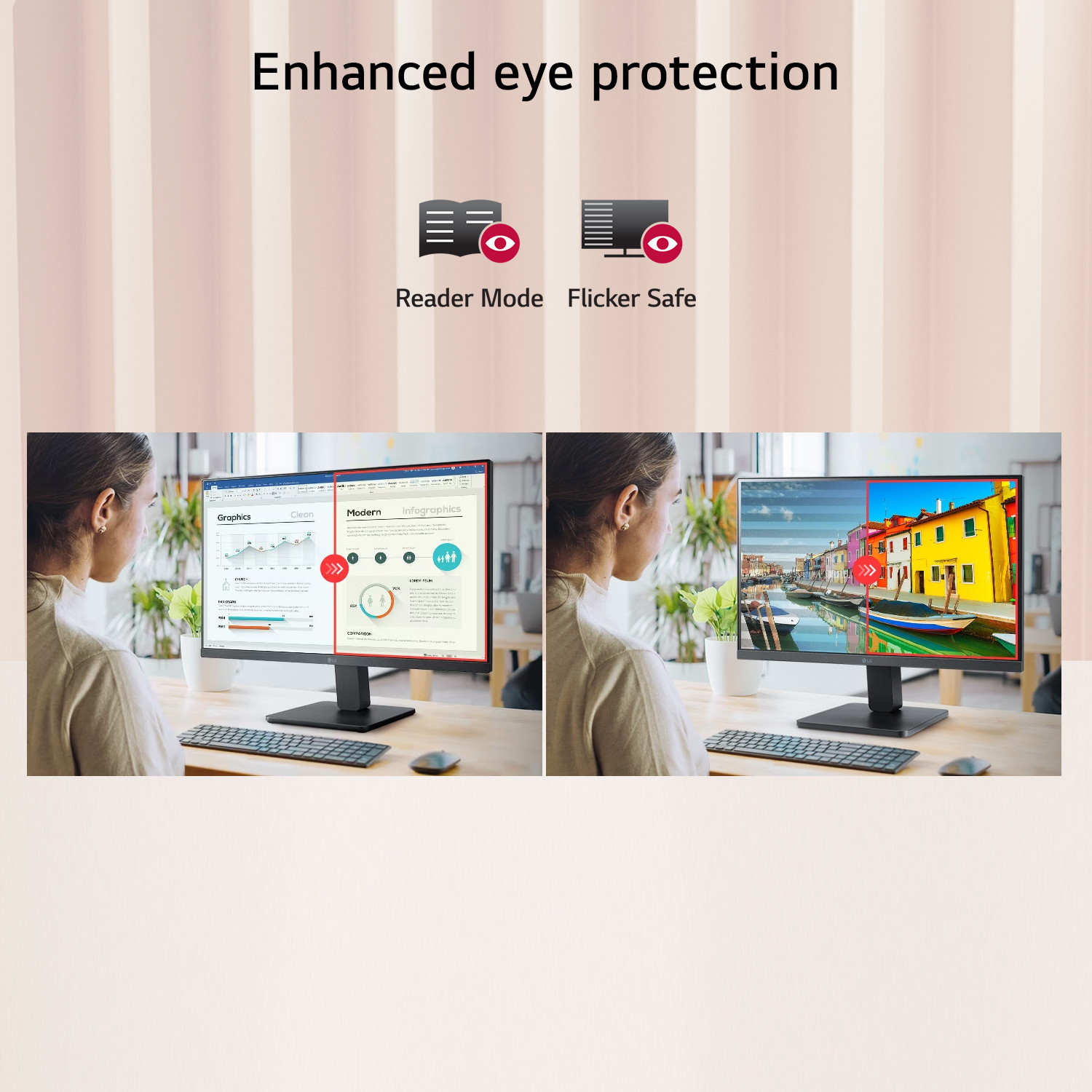Image of LG 60.45 cm (24 inch) Full HD IPS Panel with 3-Side Borderless Display,Tilt-able Stand, Black Stabilizer, OnScreen Control, Ergo Design Monitor (24MR400-BA.CTRRMV)