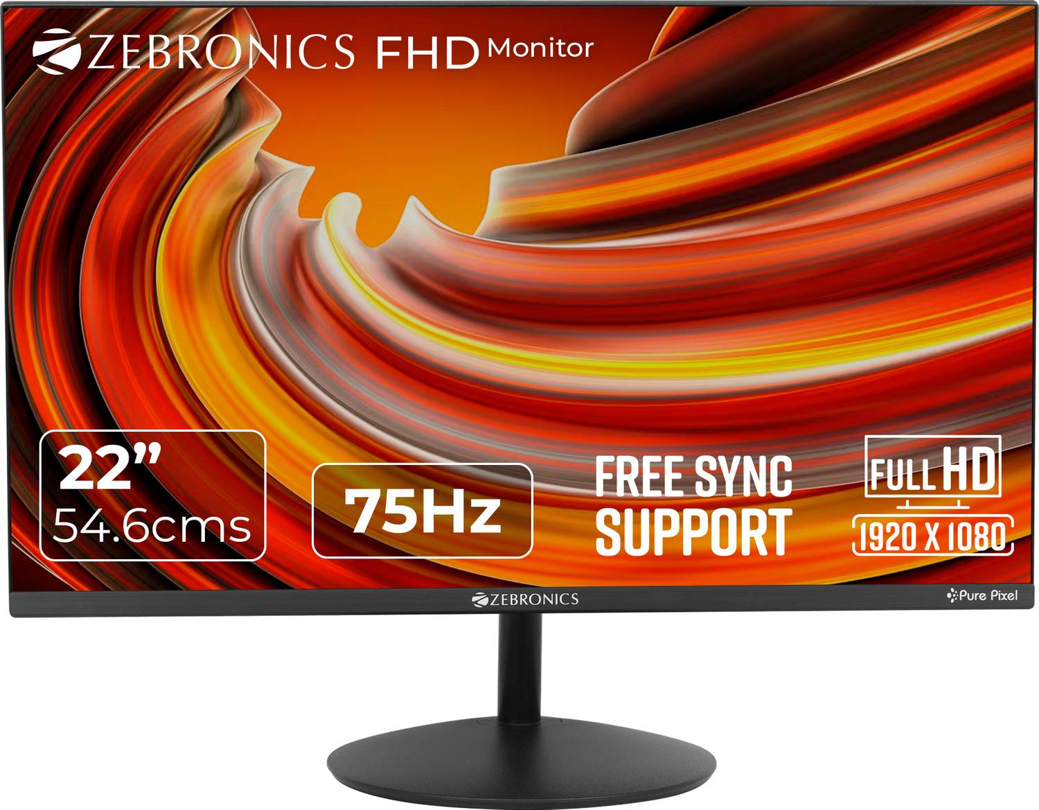 ZEBRONICS 54.61 cm (22 inch) Full HD VA Panel with VGA, HDMI, 16.7