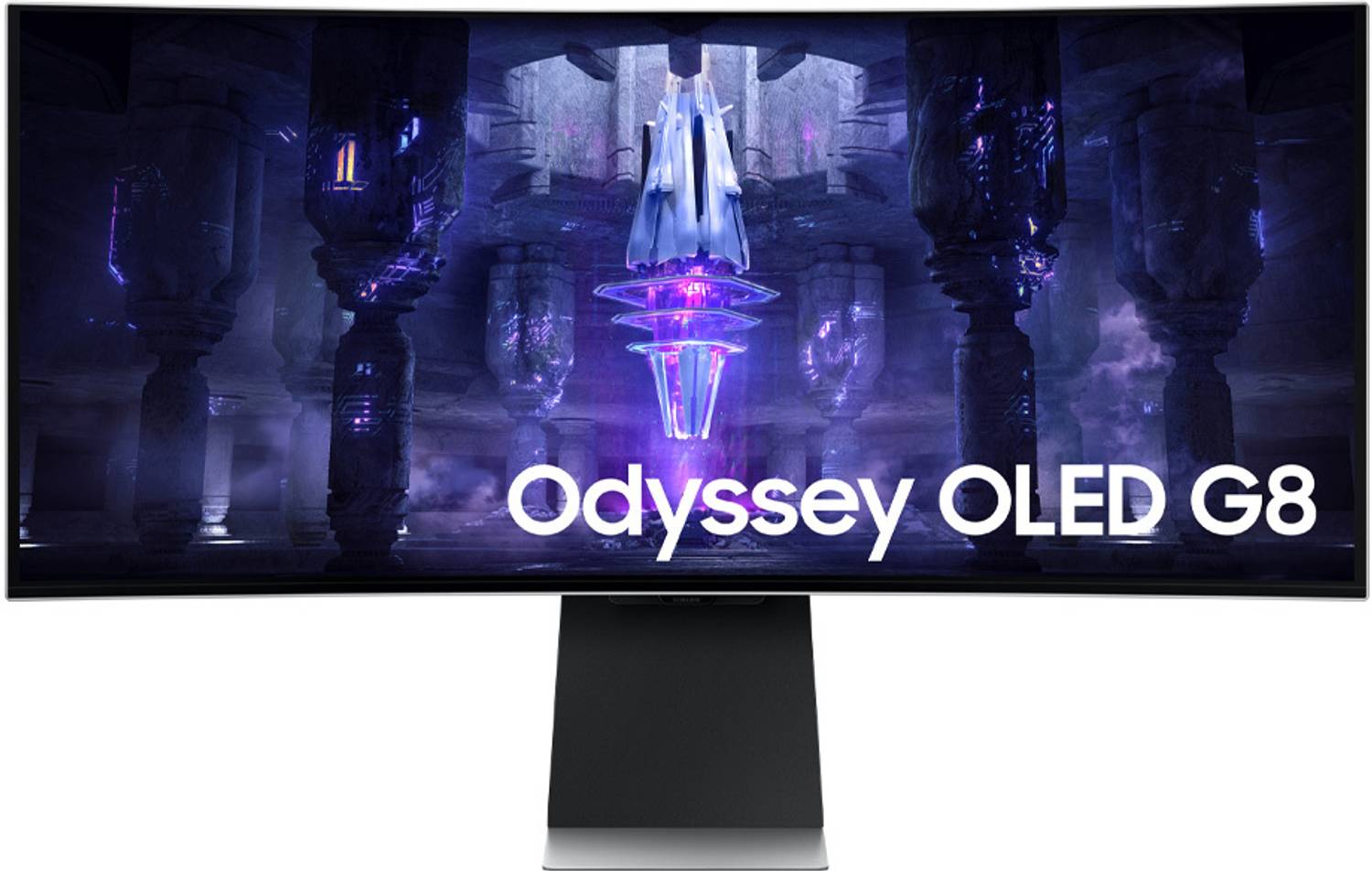 Samsung Odyssey G9 86.36 cm (34 inch) Curved UWQHD OLED Panel with HDR10+, Gaming, Speaker, IoT Hub, Voice Assistants, Height Adjustable Stand, Neo Quantum Processor, OLED Safeguard, Smart Gaming Monitor (LS34BG850SWXXL)