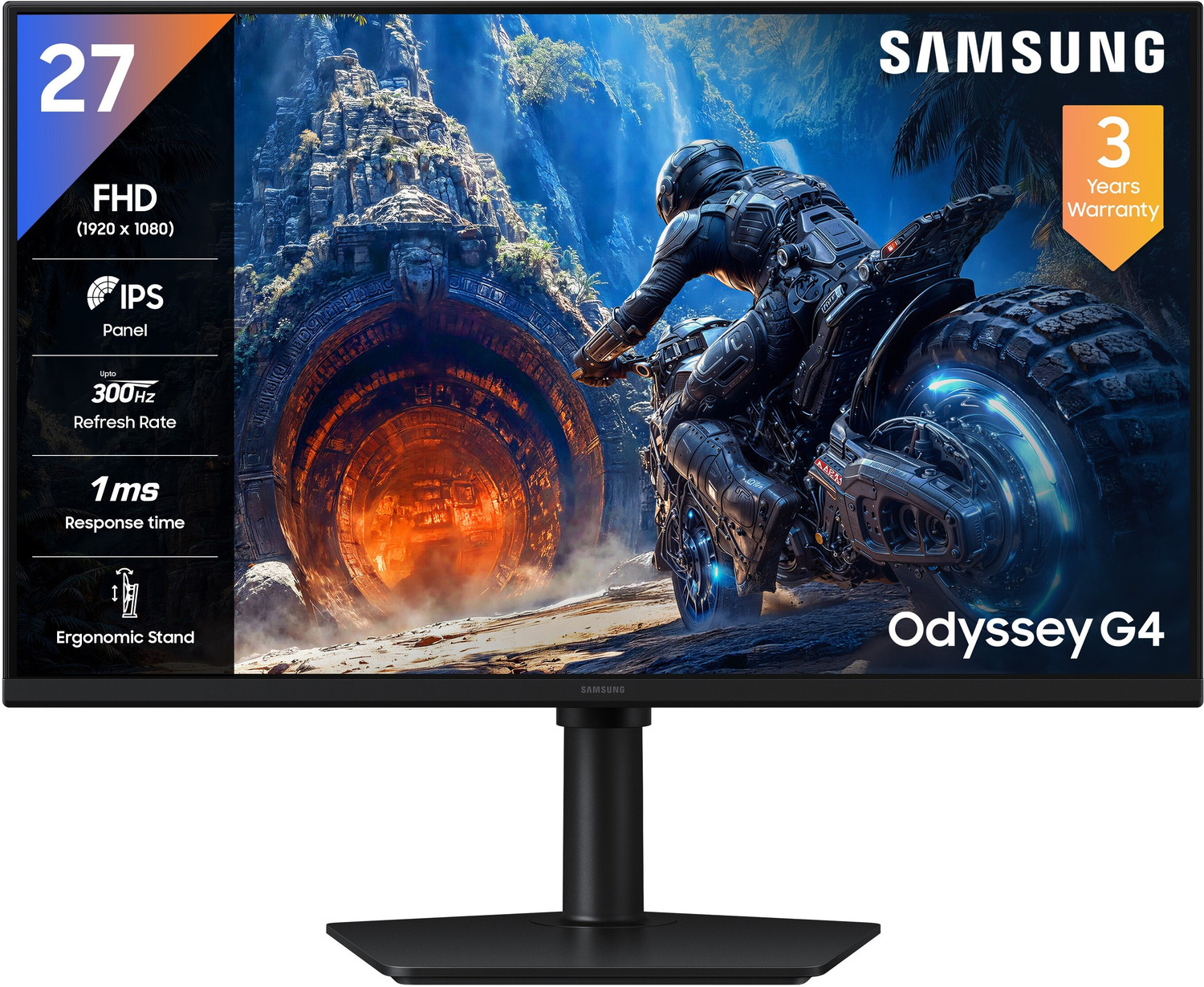 Image of Samsung Odyssey G4 (G40H) 68.58 cm (27 inch) Full HD LED Backlit IPS Panel Gaming Monitor (LS27HG400EWXXL)