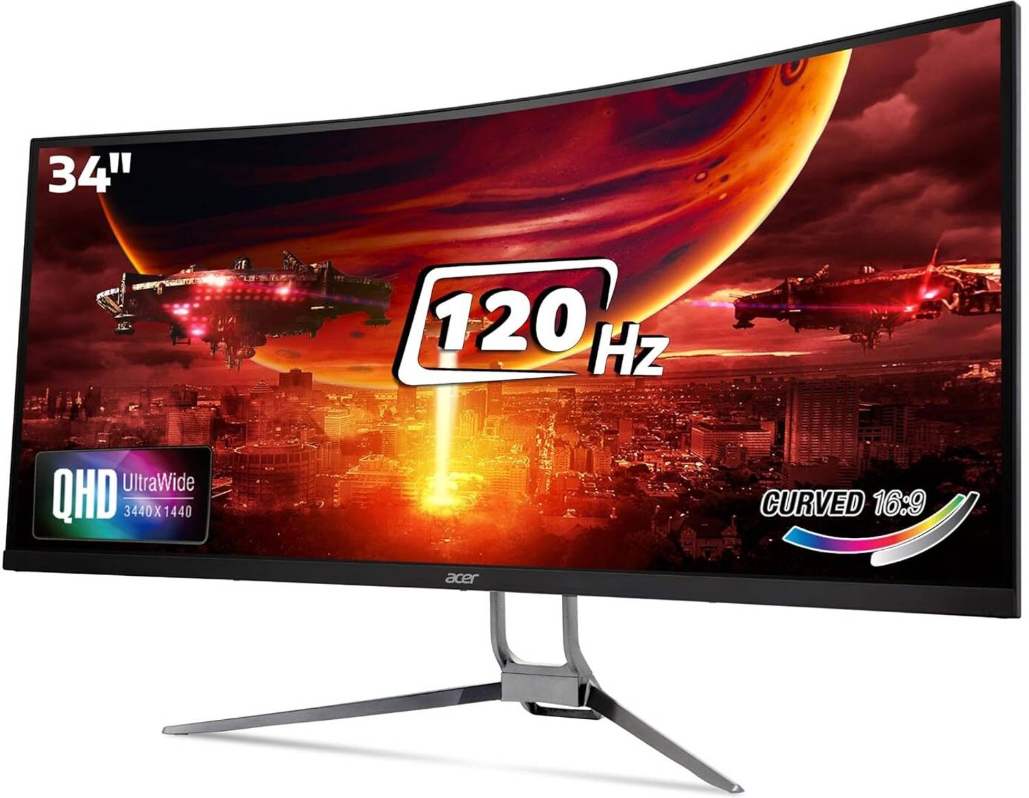 Acer 86.36 cm (34 inch) Curved UWQHD LED Backlit VA Panel Gaming
