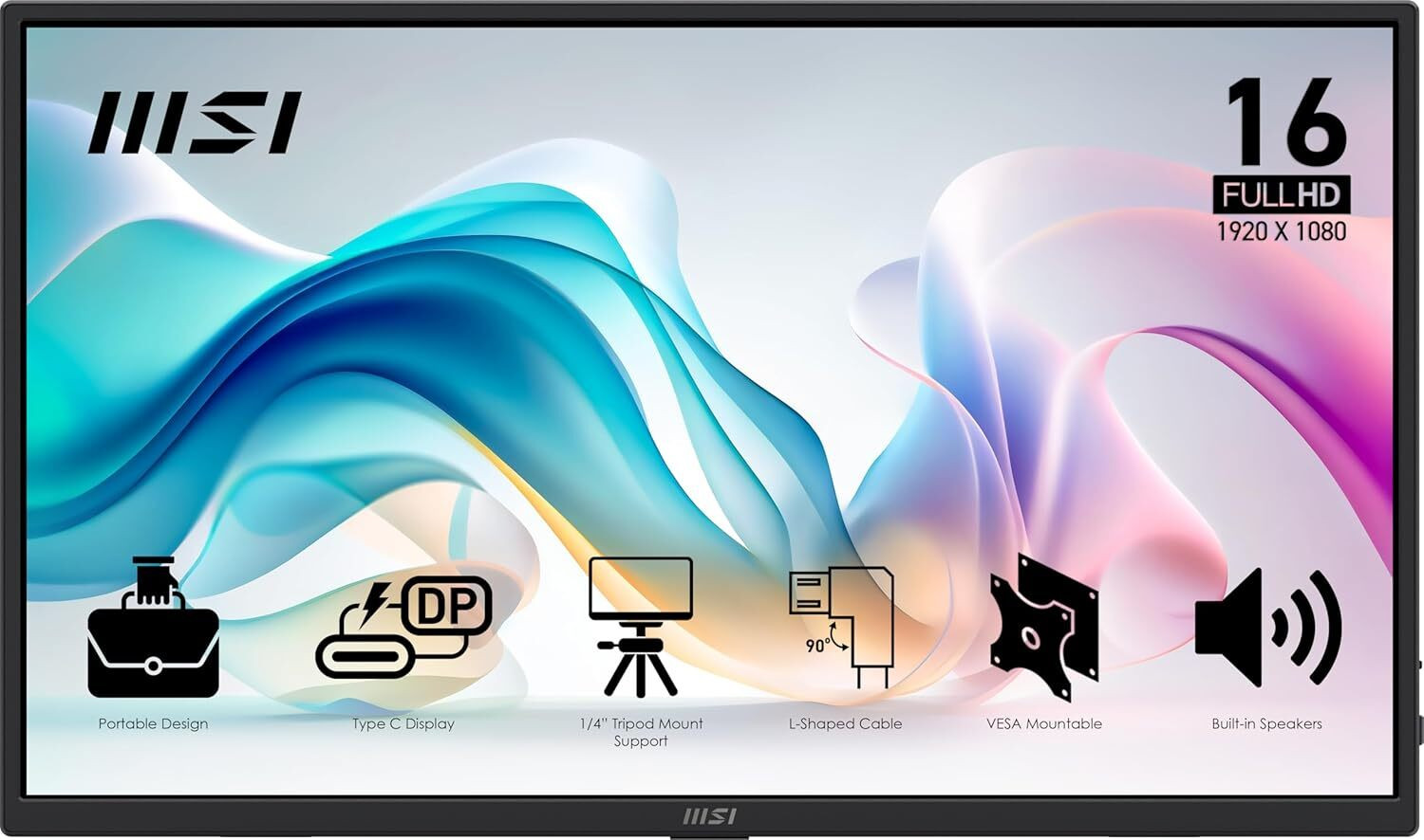 Image of MSI Portable and ultra slim business monitor 39.62 cm (16 inch) Full HD IPS Panel Monitor (MP165 E6)