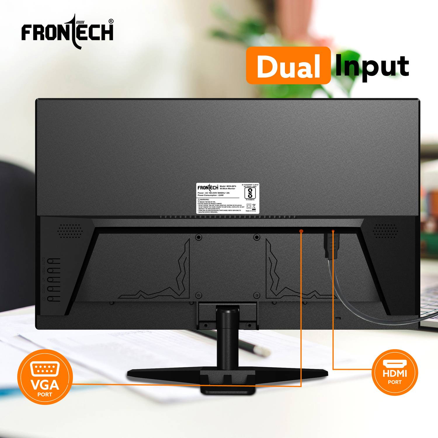 Frontech 20 inch HD LED Backlit VA Monitor - Image 2