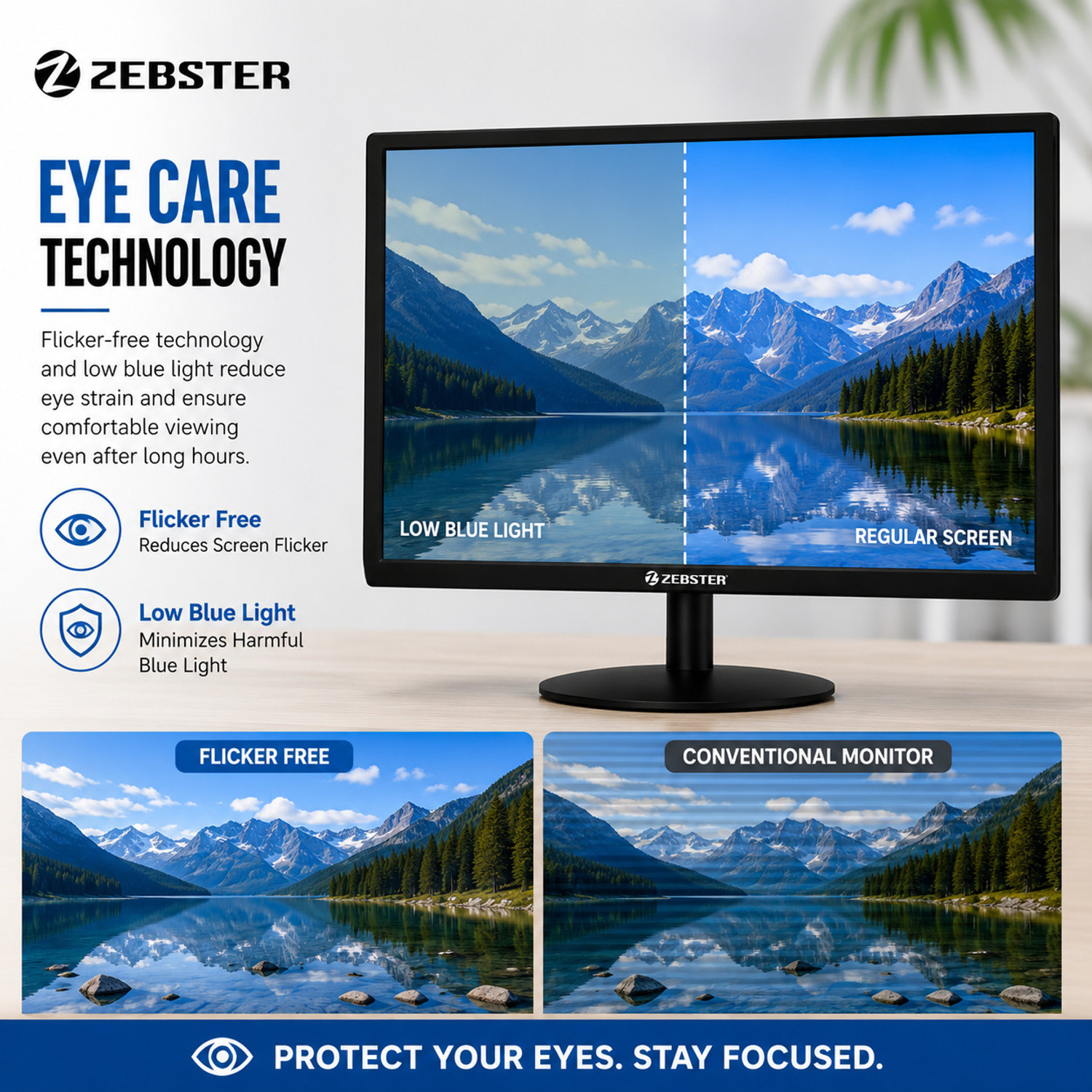 Image of ZEBRONICS ZEBSTER 55.88 cm (22 inch) HD+ VA Panel Monitor (EE22FHD /A22FHD LED)