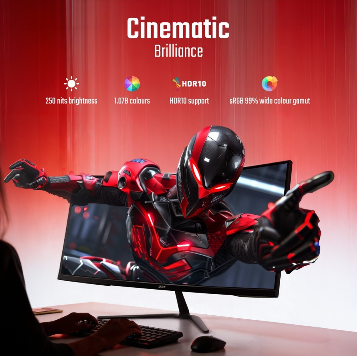 Image of Acer 87.0 cm (34 inch) Curved WQHD IPS Panel UM.CE3SS.001 Gaming Monitor (ED340CUR J0)