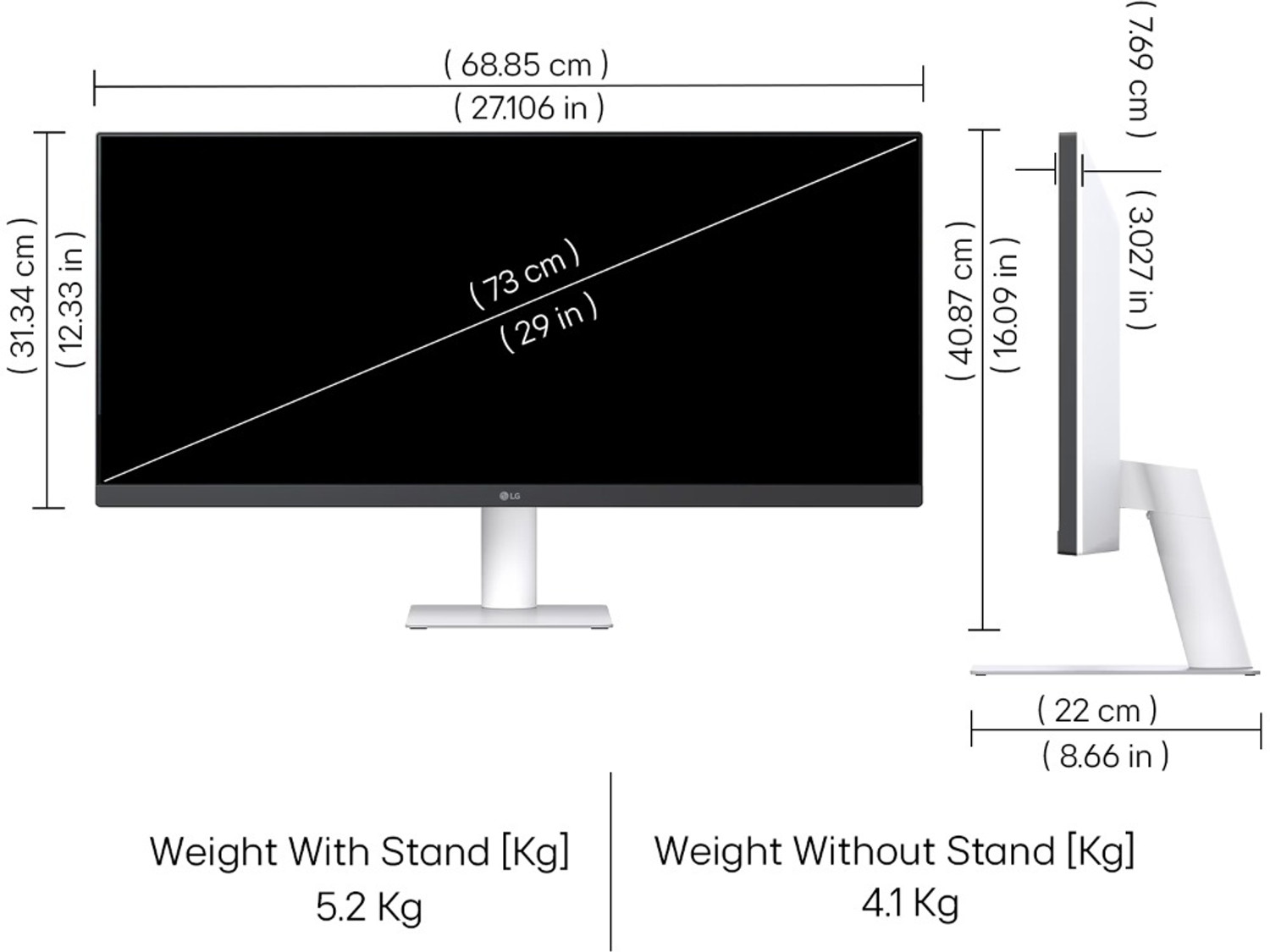 Image of LG UltraWide 73.66 cm (29 inch) WFHD IPS Panel Monitor (29U531A-W.BTR)