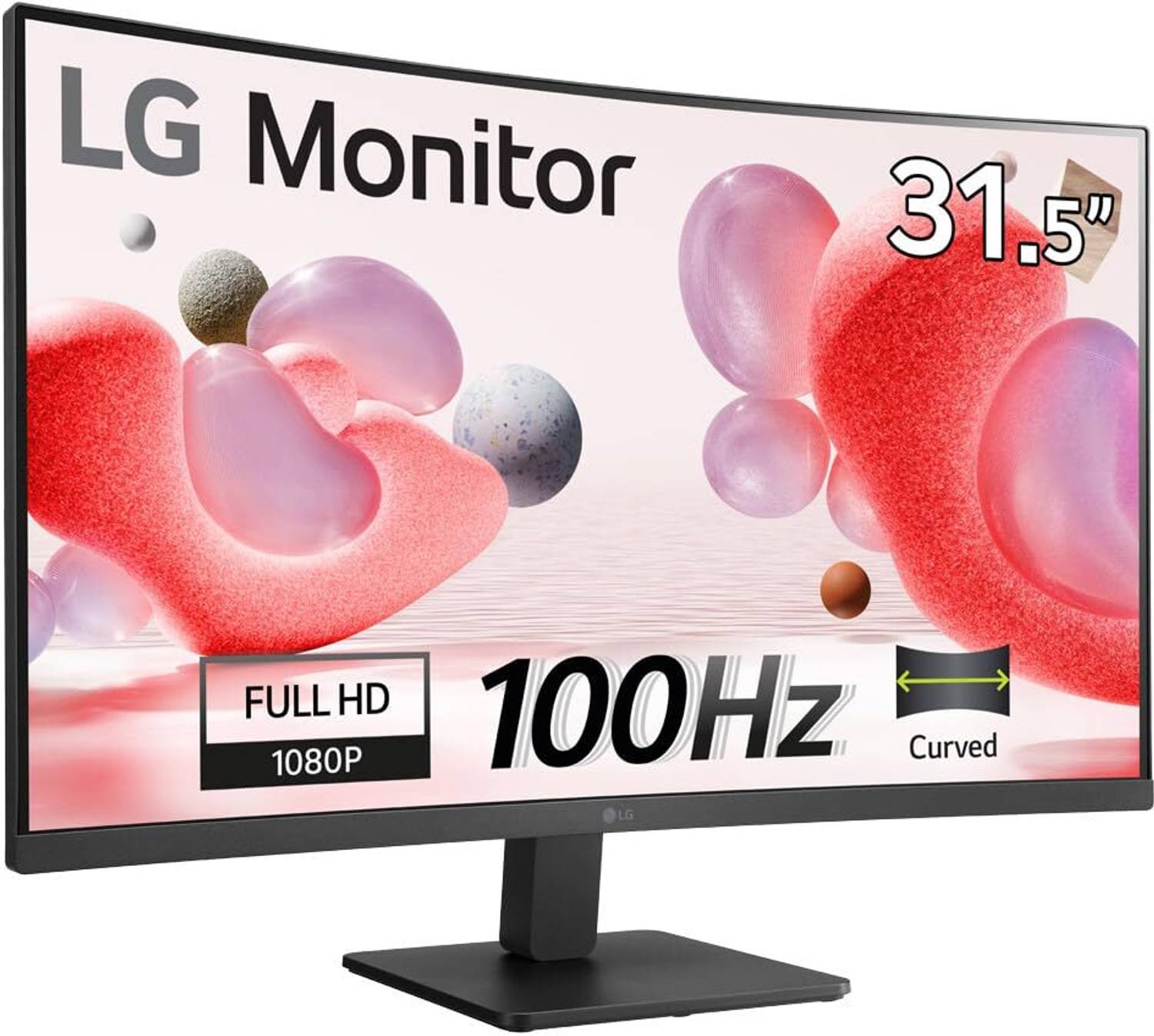LG 1500R CURVE 32MR50C-B 81.28 cm (32 inch) Curved Full HD VA Panel Monitor (32MR50C (1920 x 1080) VGA,HDMI, Black Stabiliser, Onscreen Control,Reader Mode)