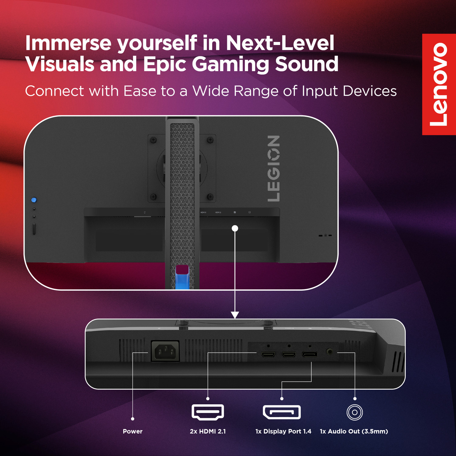Image of Lenovo R-Series 68.58 cm (27 inch) Quad HD IPS Panel with 99%sRGB, 90% DCI-P3, 3Wx2 Built-in Speakers, 2xHDMI, 1xDP, Tilt /Swivel /Pivot /Height Adjustable Stand Gaming Monitor (Legion R27q-30)