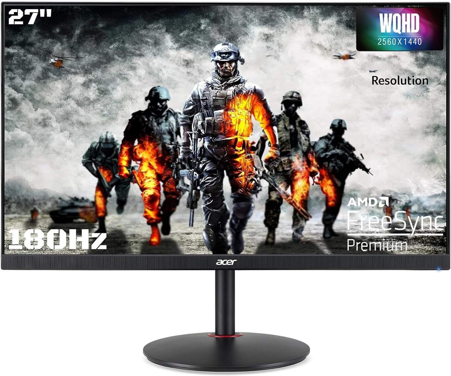 Image of Acer Nitro 68.58 cm (27 inch) WQHD LED Backlit IPS Panel Gaming Monitor (XV272U-V3)
