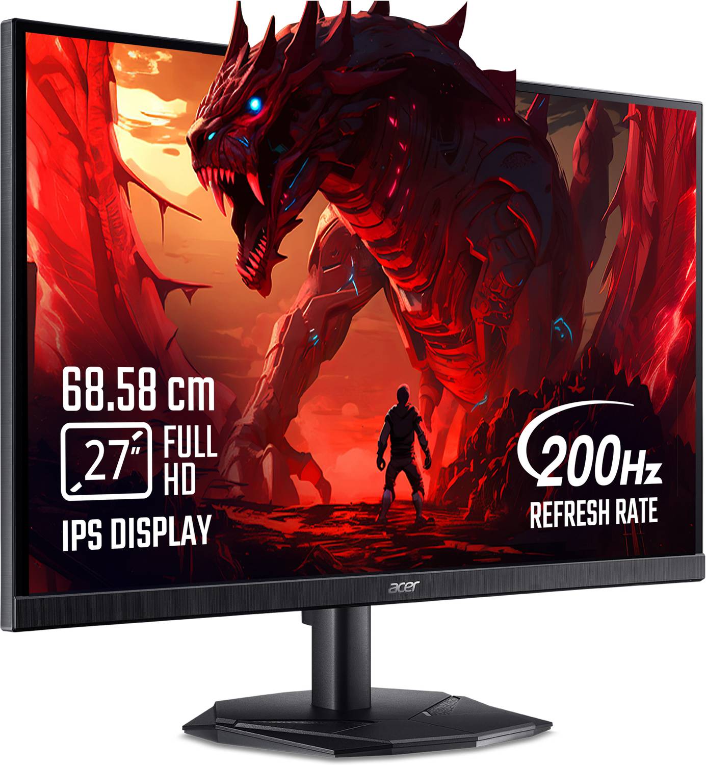 Acer Nitro 68.58 cm (27 inch) Full HD IPS Panel wiith Built-in Speakers, HDR10, 99% sRGB, 1xDP , 1x HDMI, Tilt Adjustable Gaming Monitor (KG271 X1bmiipx)