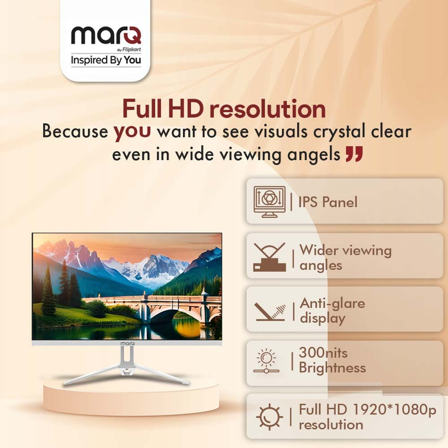Image of MarQ by Flipkart 54.5 cm (22 inch) Full HD IPS Panel Inbuilt Speakers Monitor (22FHDMEQNNXO)