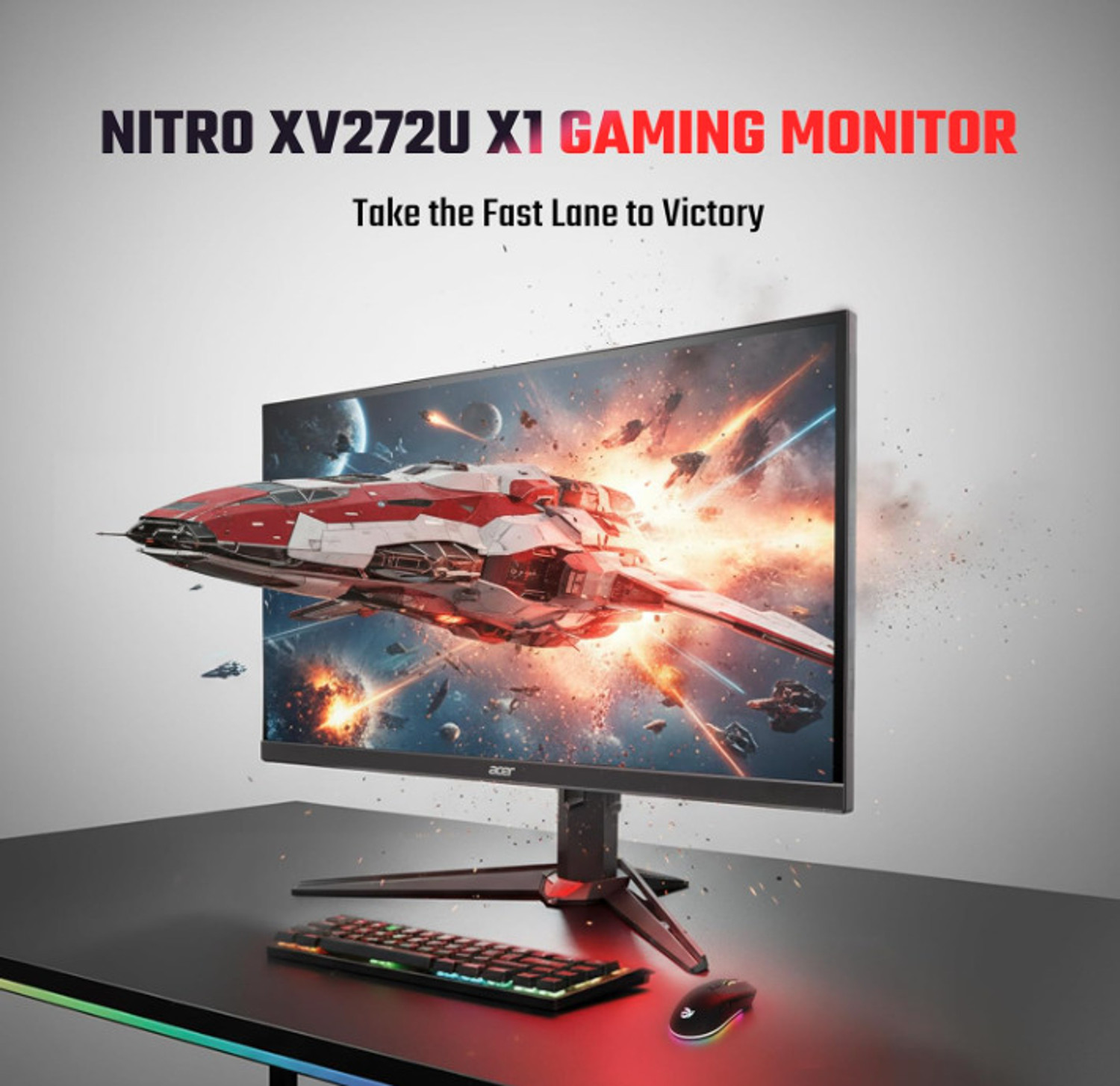 Image of Acer NItro XV272U X1 68.58 cm (27 inch) WQHD LED Backlit IPS Panel Gaming Monitor (XV272U X1)