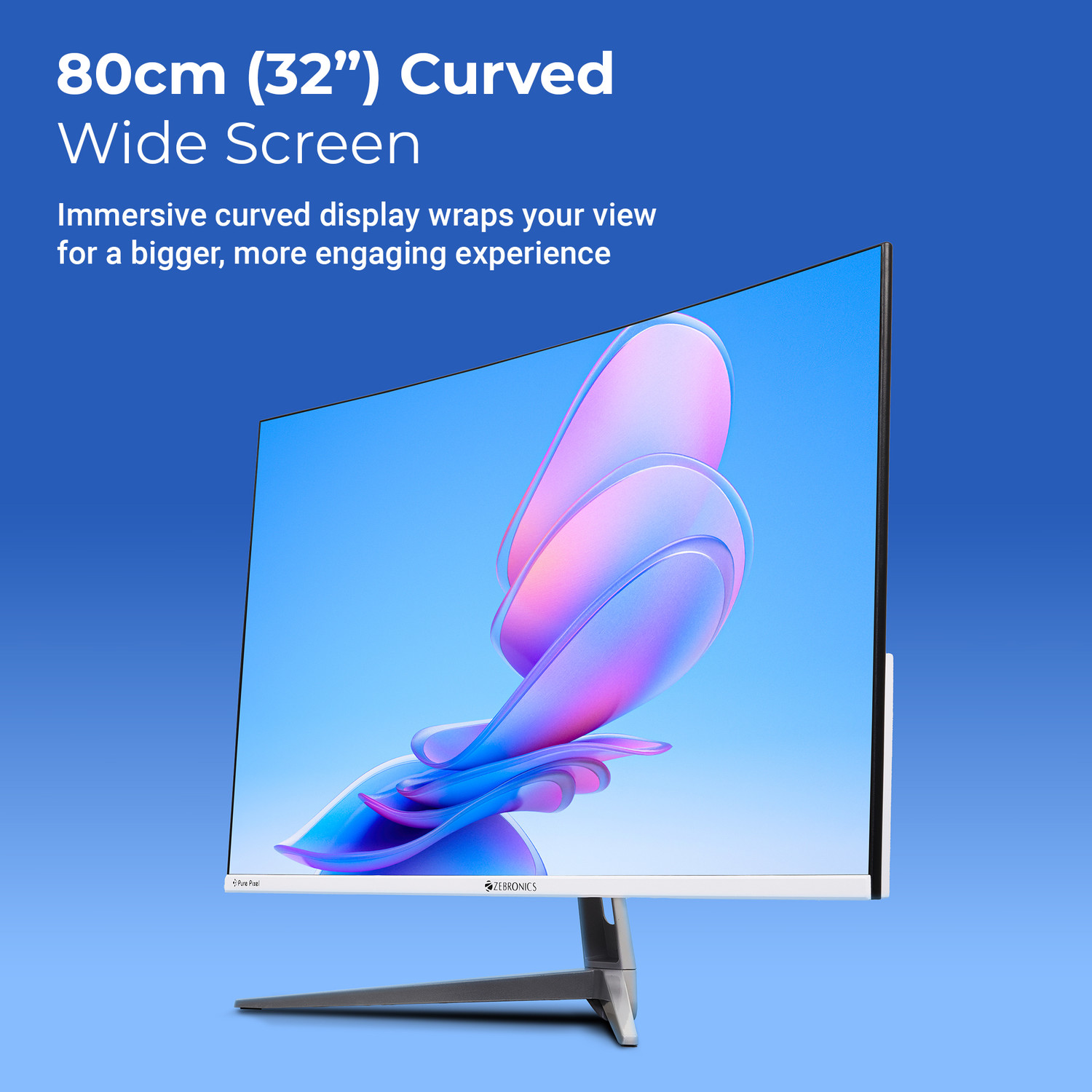 Image of ZEBRONICS EA Series 80.0 cm (32 inch) Curved Full HD LED Backlit VA Panel Monitor (Zeb-EA320)