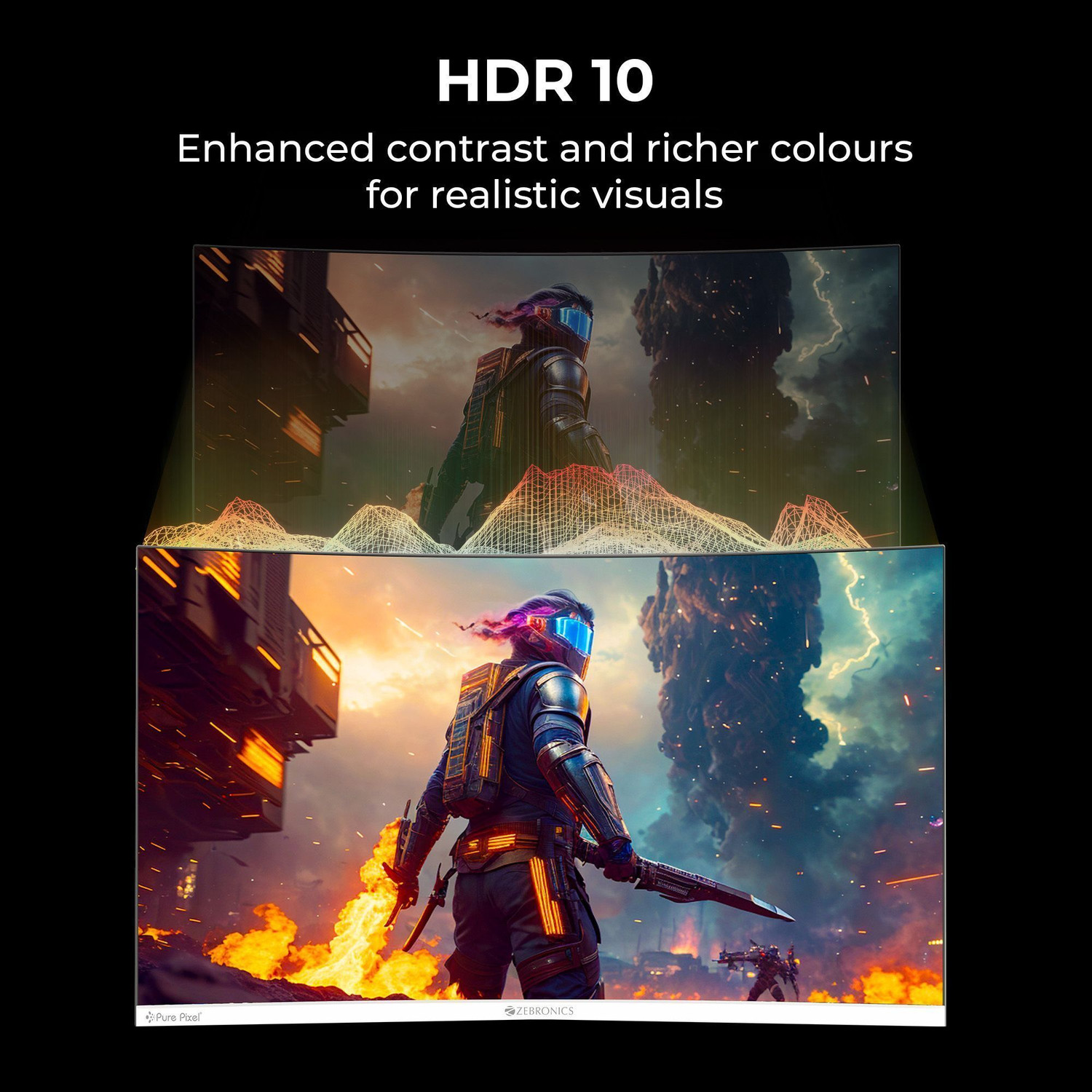 Image of ZEBRONICS 80.01 cm (32 inch) Curved Full HD LED Backlit VA Panel Gaming Monitor (ZEB-AC32FHD LED)
