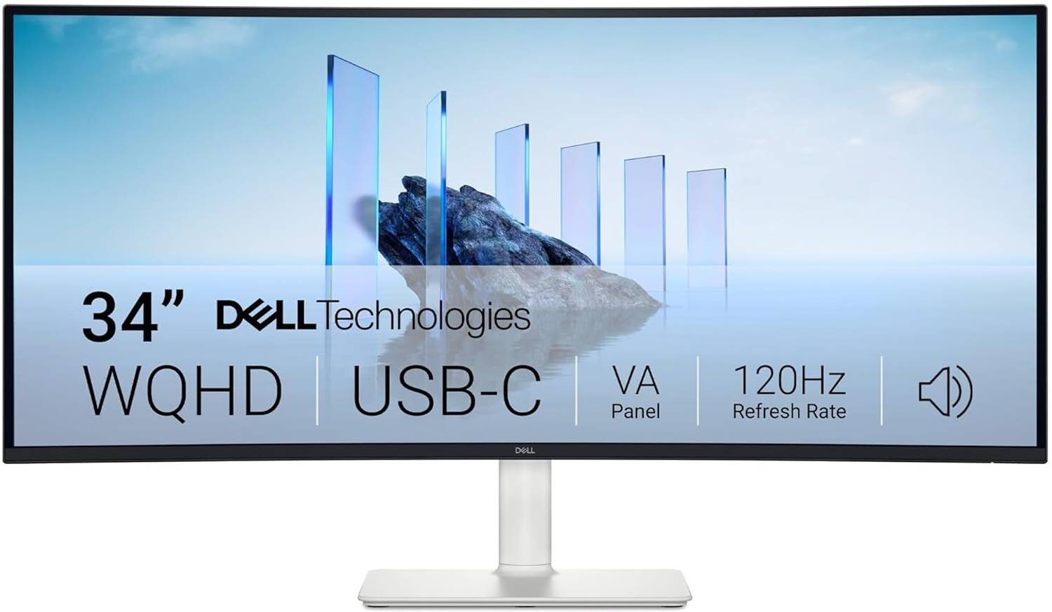 DELL S3425DW - 34 Plus USB-C 86.36 cm (34 inch) Curved UWQHD LED Backlit VA Panel Monitor (3440x1440 |USB-C with 65W PD|HDMI |2X5W Speakers|99% SRGB, Tilt, Height & Slant)