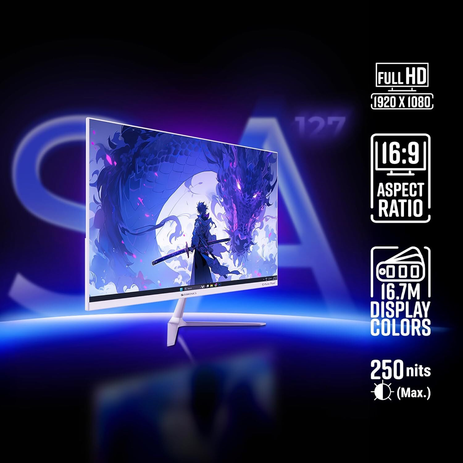 Image of ZEBRONICS SA127 68.58 cm (27 inch) Full HD IPS Panel Gaming Monitor (SA127)