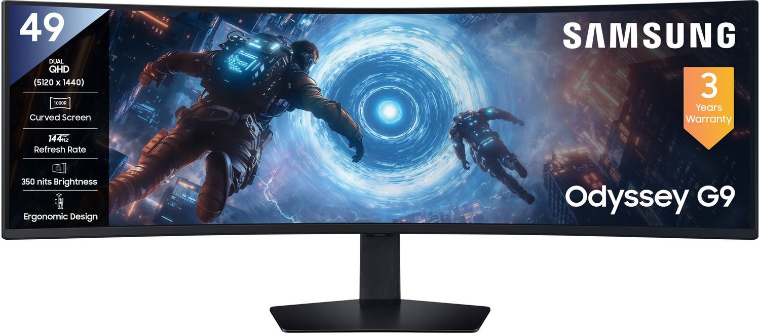 Samsung Odyssey G9 123.8 cm (49 inches) Curved DQHD LED Backlit VA Panel with 1000R Curvature, VESA DisplayHDR 600, HDR10+, Height Adjustable Stand Gaming Monitor (LS49FG910EWXXL)