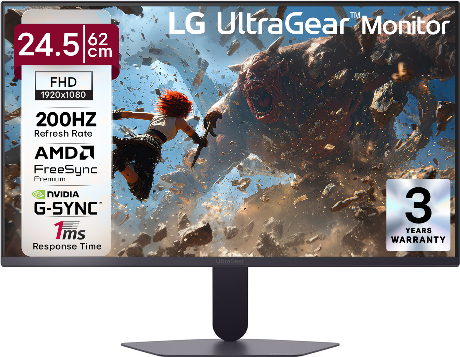 Image of LG UltraGear 62.0 cm (25 inches) Full HD IPS Panel Gaming Monitor (25G523B-B)