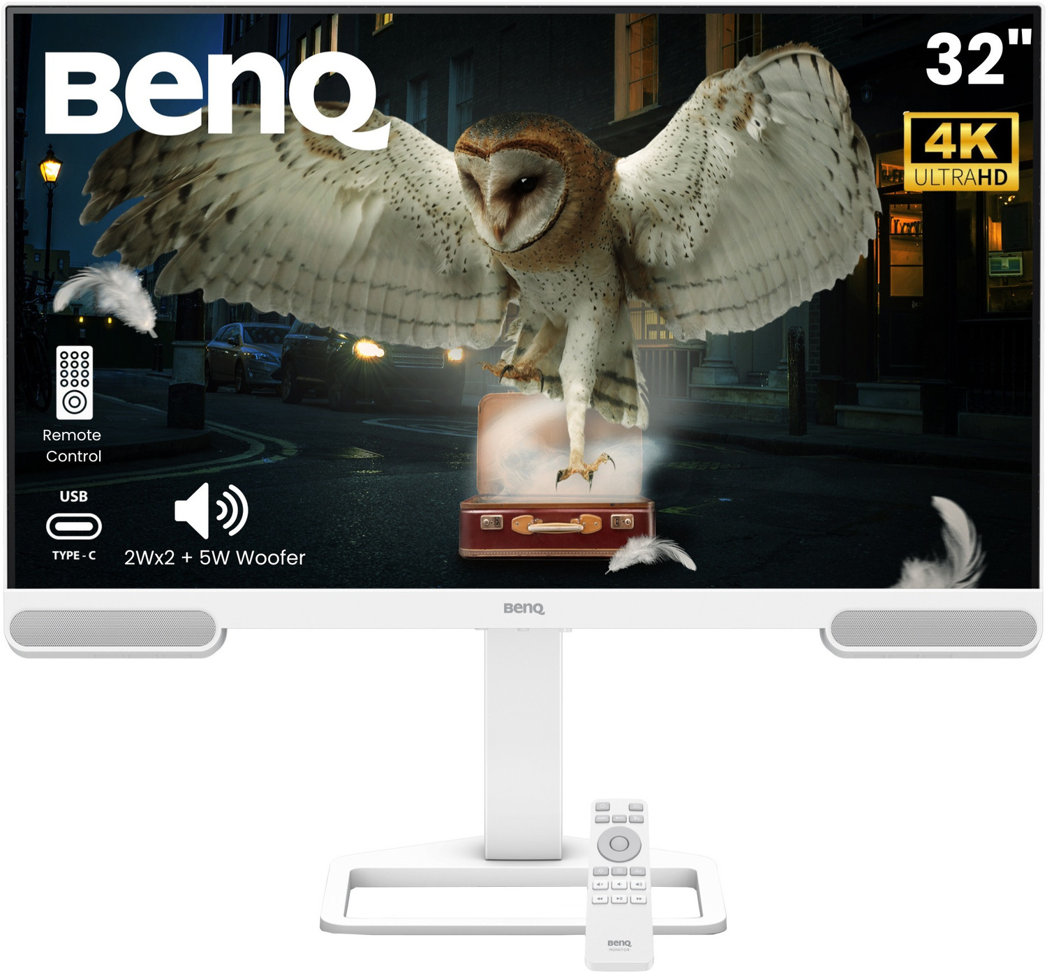 Image of BenQ EW3290U 81.28 cm (32 inch) 4K Ultra HD LED Backlit IPS Panel with 95% P3, AI Contrast, 5WX2 treVolo Speakers, USB Type-C (65W PD), 3xHDMI, USB Hub, Ergonomic Design, Display Pilot 2, Eye-Care, Entertainment Monitor (EW3290U)