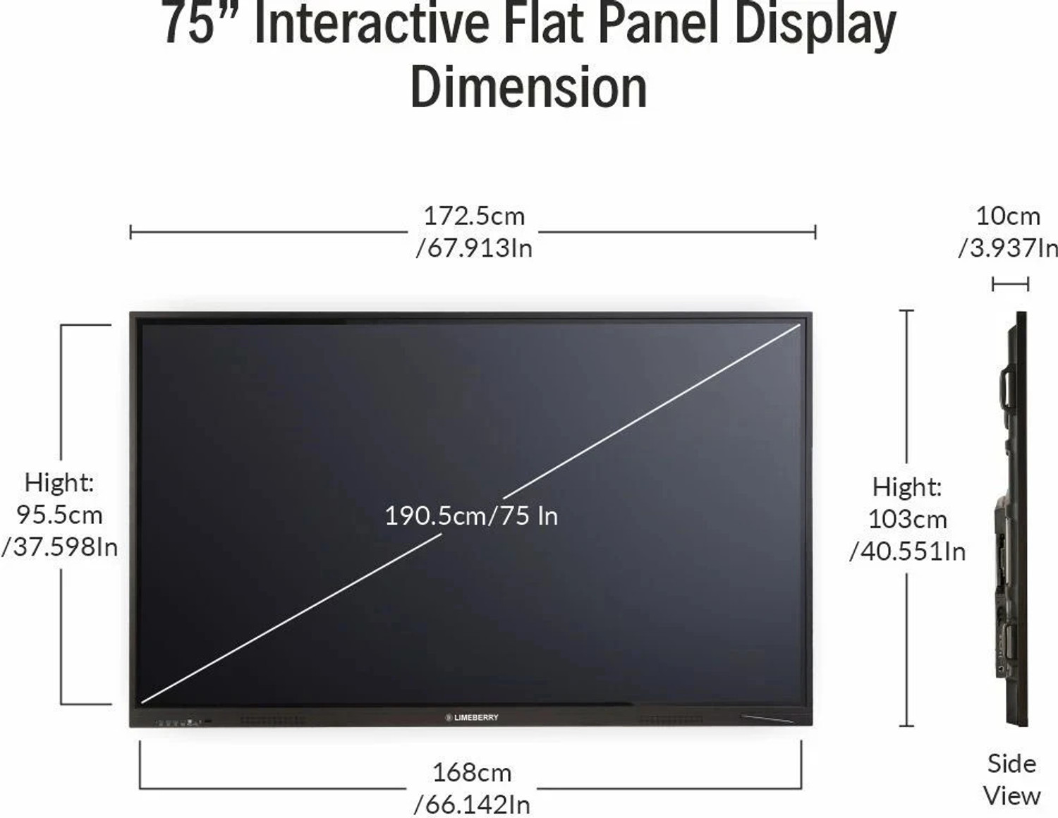 Image of LIMEBERRY IFPD 190.5 cm (75 inch) 4K Ultra HD IPS Panel Monitor (75 inch Highly Sensitive Series Interactive Flat Panel - 8GB RAM 128GB ROM)