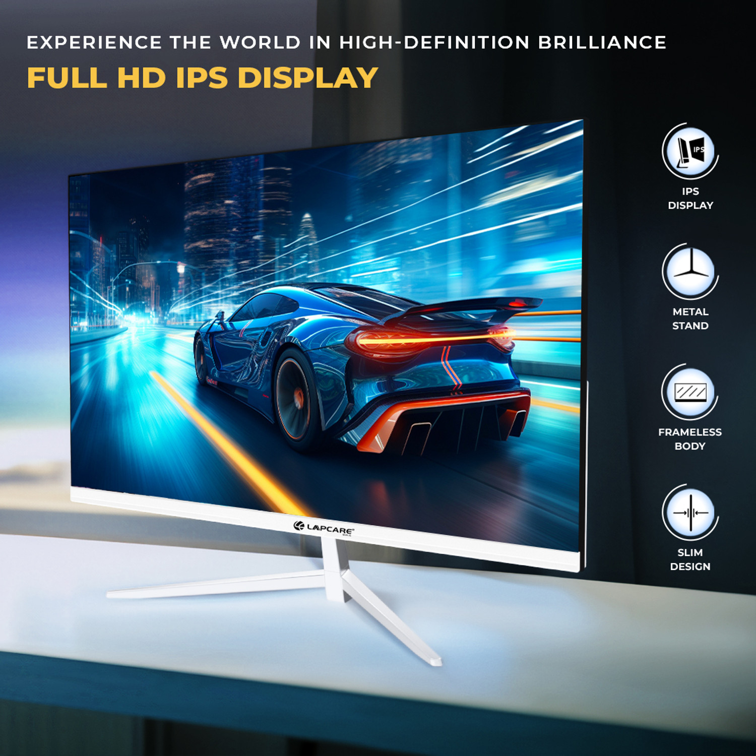 Image of LAPCARE 55.88 cm (22 inch) Full HD IPS Panel Monitor (LM22WHD)