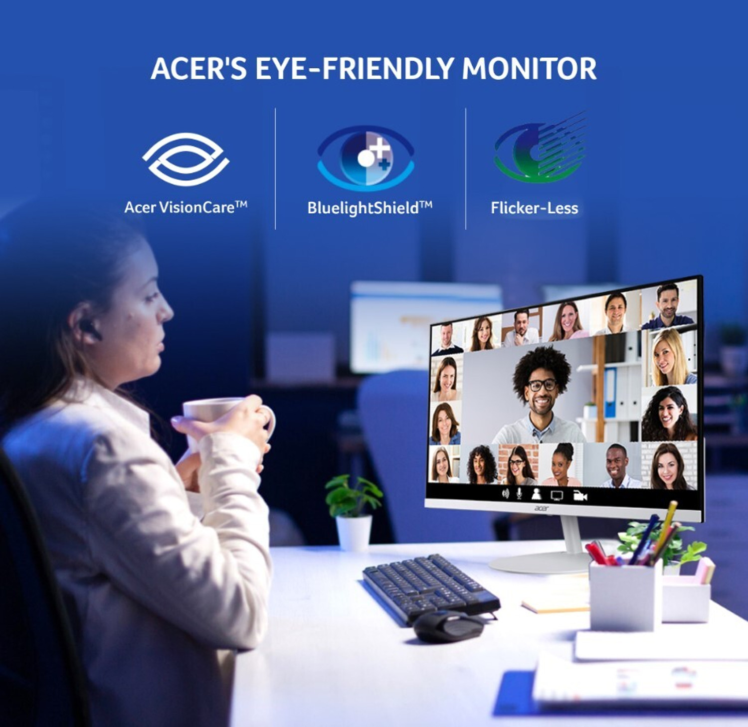 Image of Acer SA272 P1 68.58 cm (27 inch) Full HD LED Backlit IPS Panel with Zero Frame, 1xHDMI 1xVGA, Stereo Speakers, Eco Display, Eye Care Monitor (SA272)