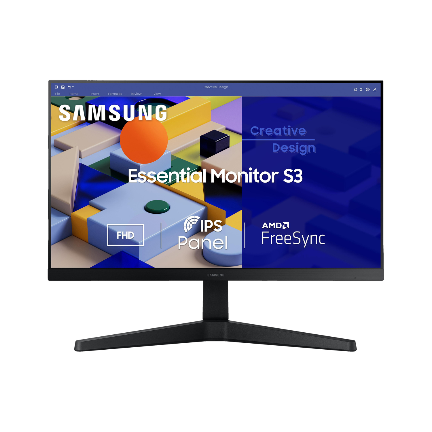 Samsung Essential Monitor S3 55.88 cm (22 inch) Full HD LED Backlit IPS Panel Monitor (LS22C310EAWXXL)