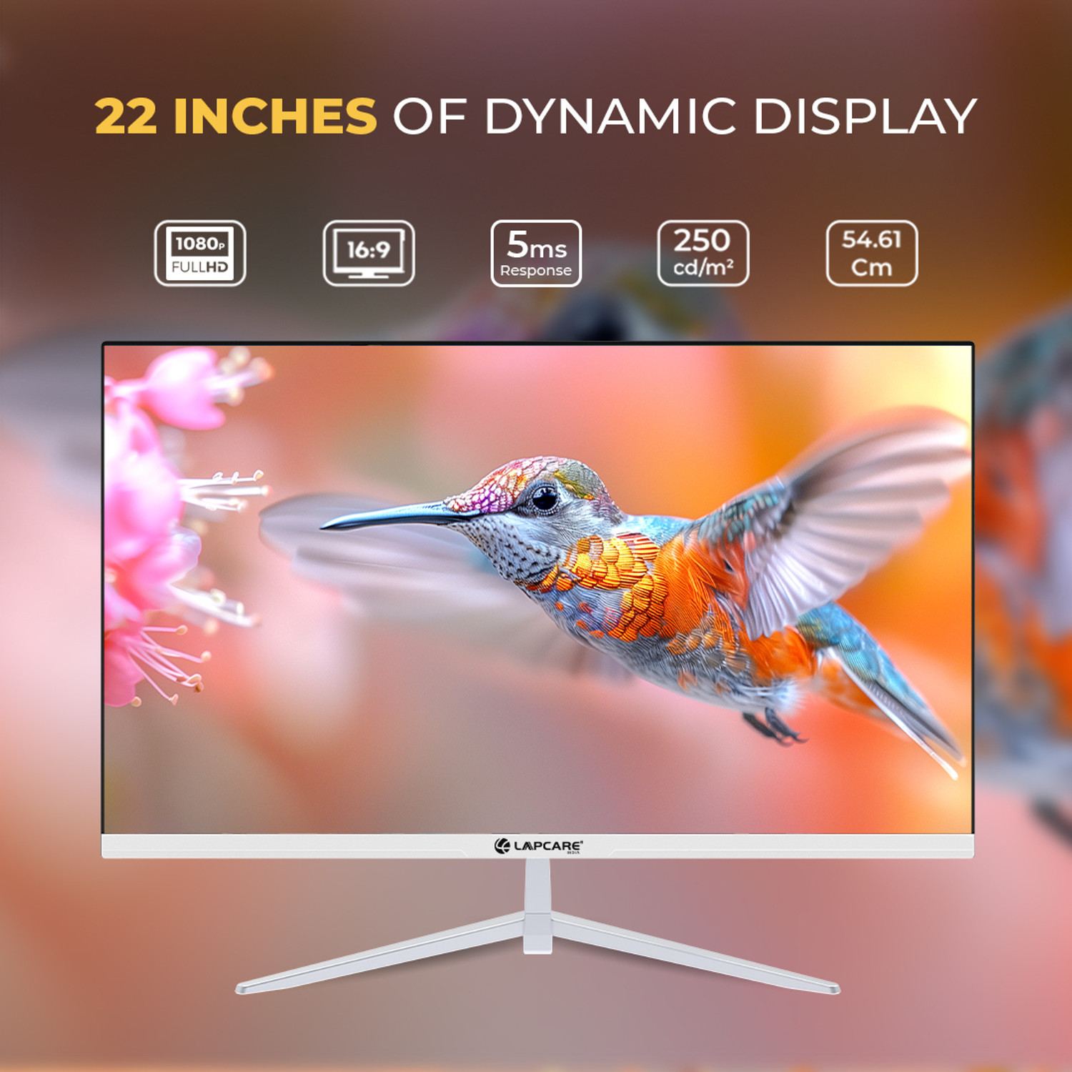 Image of LAPCARE 55.88 cm (22 inch) Full HD IPS Panel Monitor (LM22WHD)