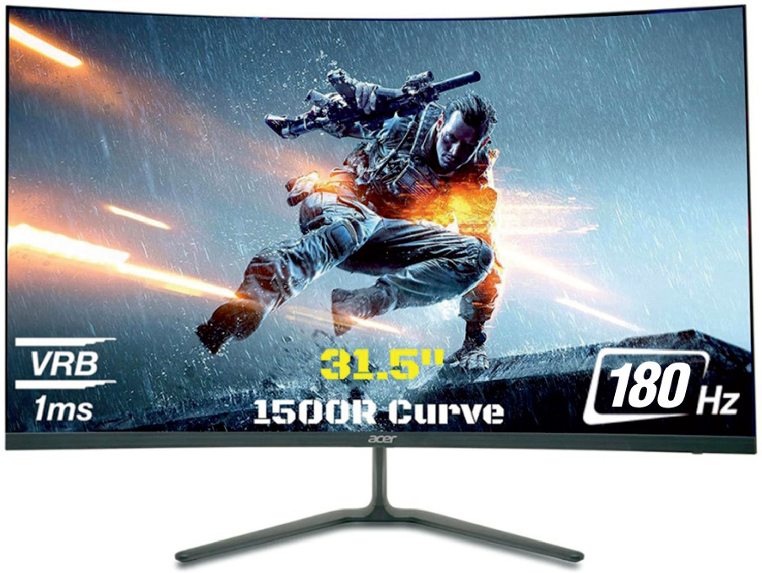 Image of Acer Nitro 80.01 cm (32 inch) Curved Full HD LED Backlit VA Panel Gaming Monitor (ED320QR S3)
