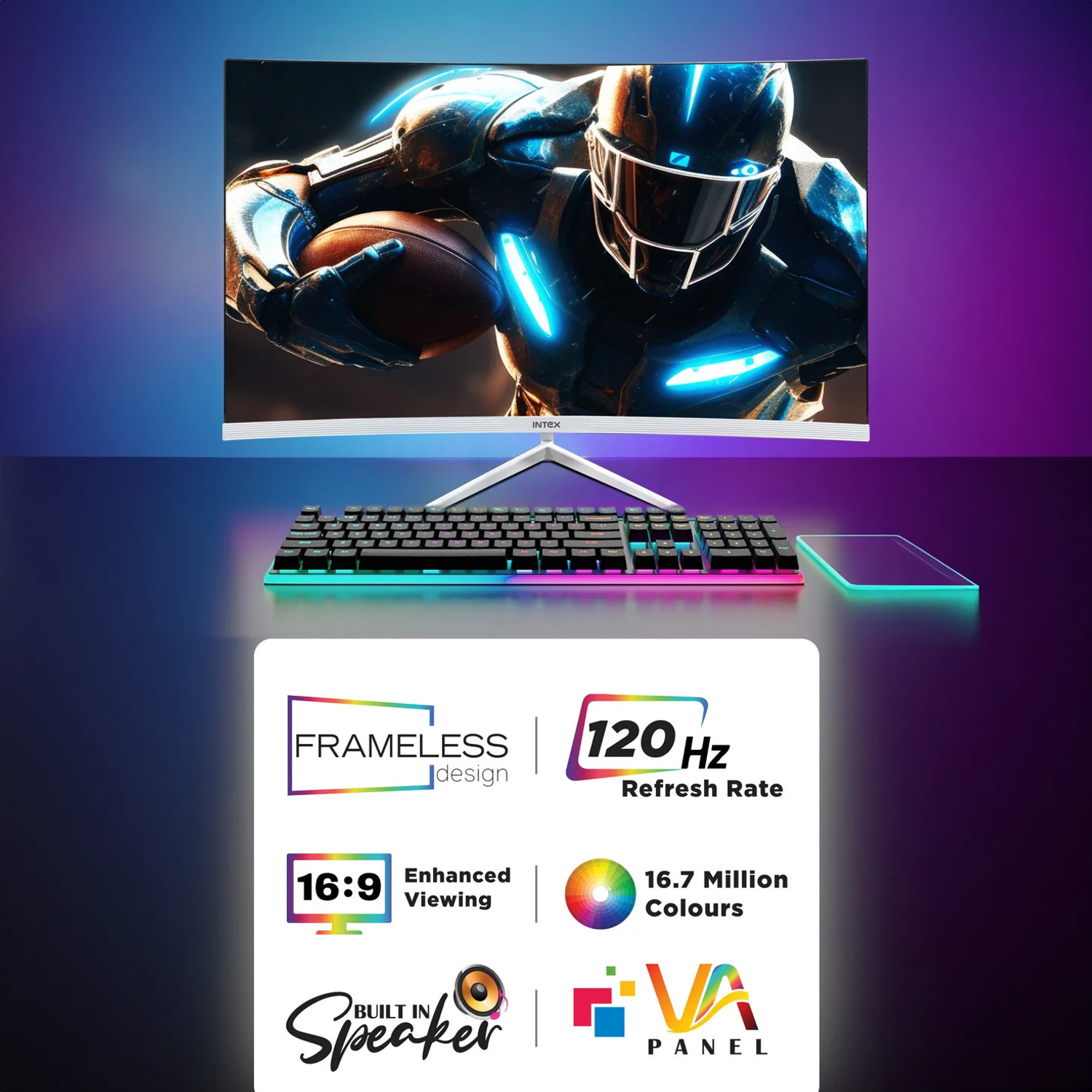 Image of Intex 60.96 cm (24 inch) Curved Full HD VA Panel Gaming Monitor (IT-1702 24 inch Curved Full HD Gaming Monitor)