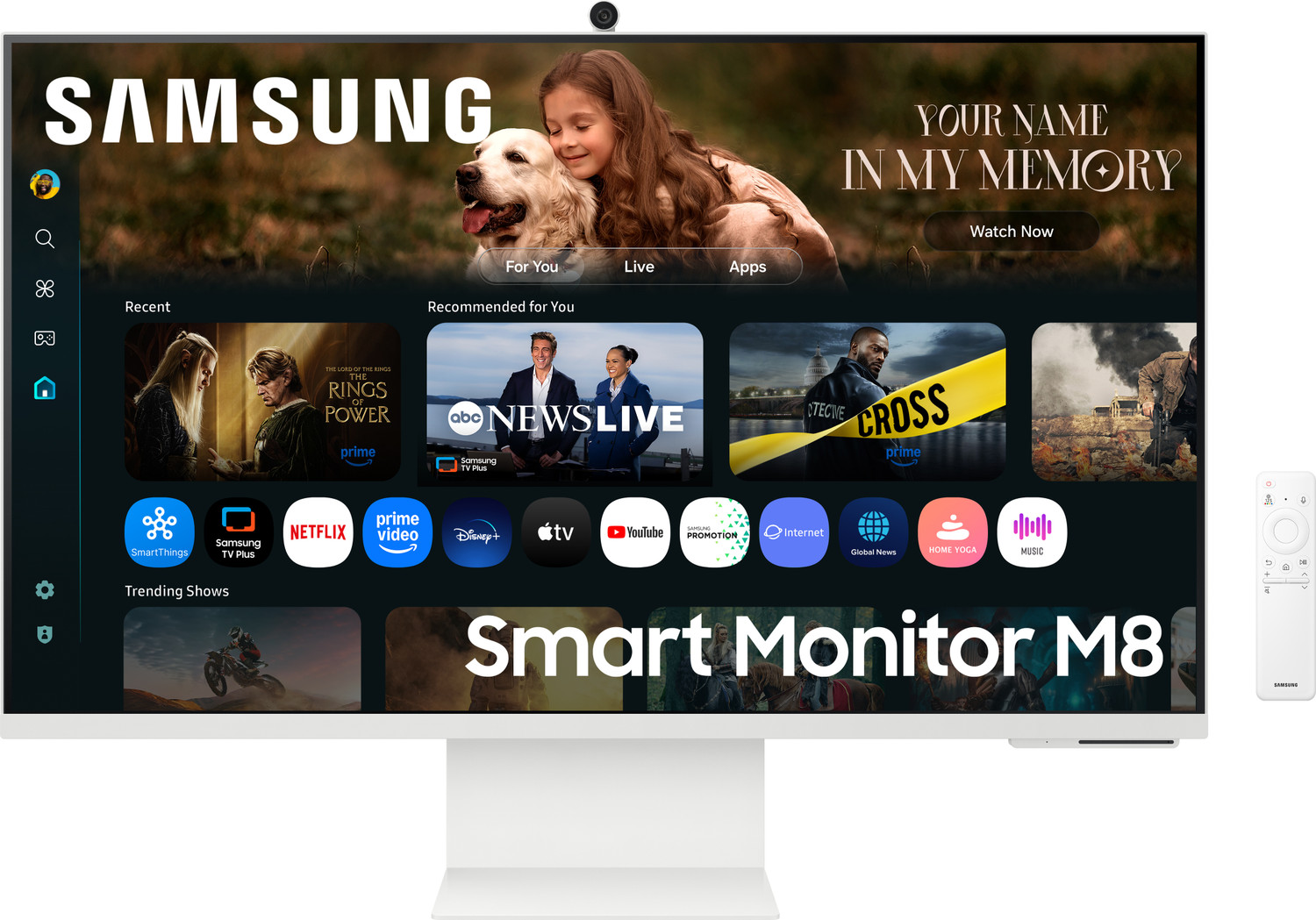 Image of Samsung M8 Series 80.0 cm (32 inch) 4K Ultra HD LED Backlit VA Panel with� In-built Speaker, SlimFit Camera, Wi-Fi, Bluetooth, USB, Type-C, Wireless Display, Vision AI Smart� Monitor (LS32FM801UWXXL)