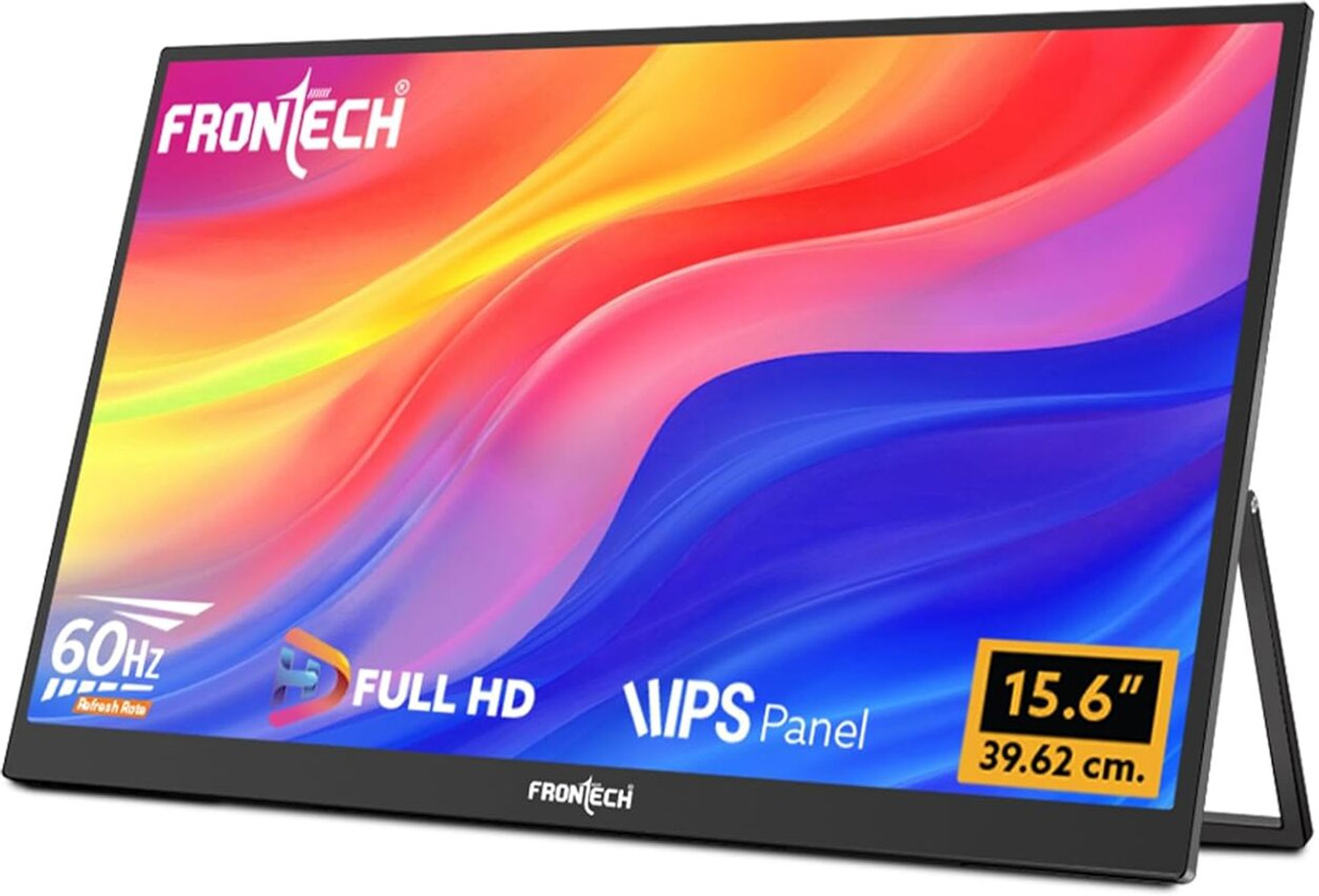 Image of Frontech 39.62 cm (16 inch) Full HD IPS Panel Monitor (Dual Type-C & Mini HDMI, Built-in Speakers, 180 Stand, (MON-0023))