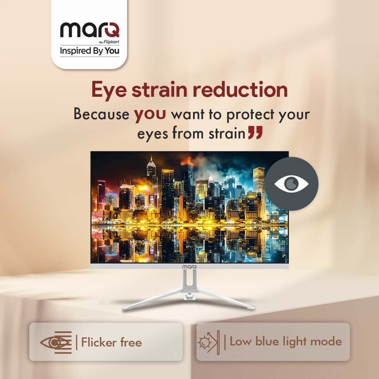 Image of MarQ by Flipkart 54.5 cm (22 inch) Full HD IPS Panel Inbuilt Speakers Monitor (22FHDMEQNNXO)