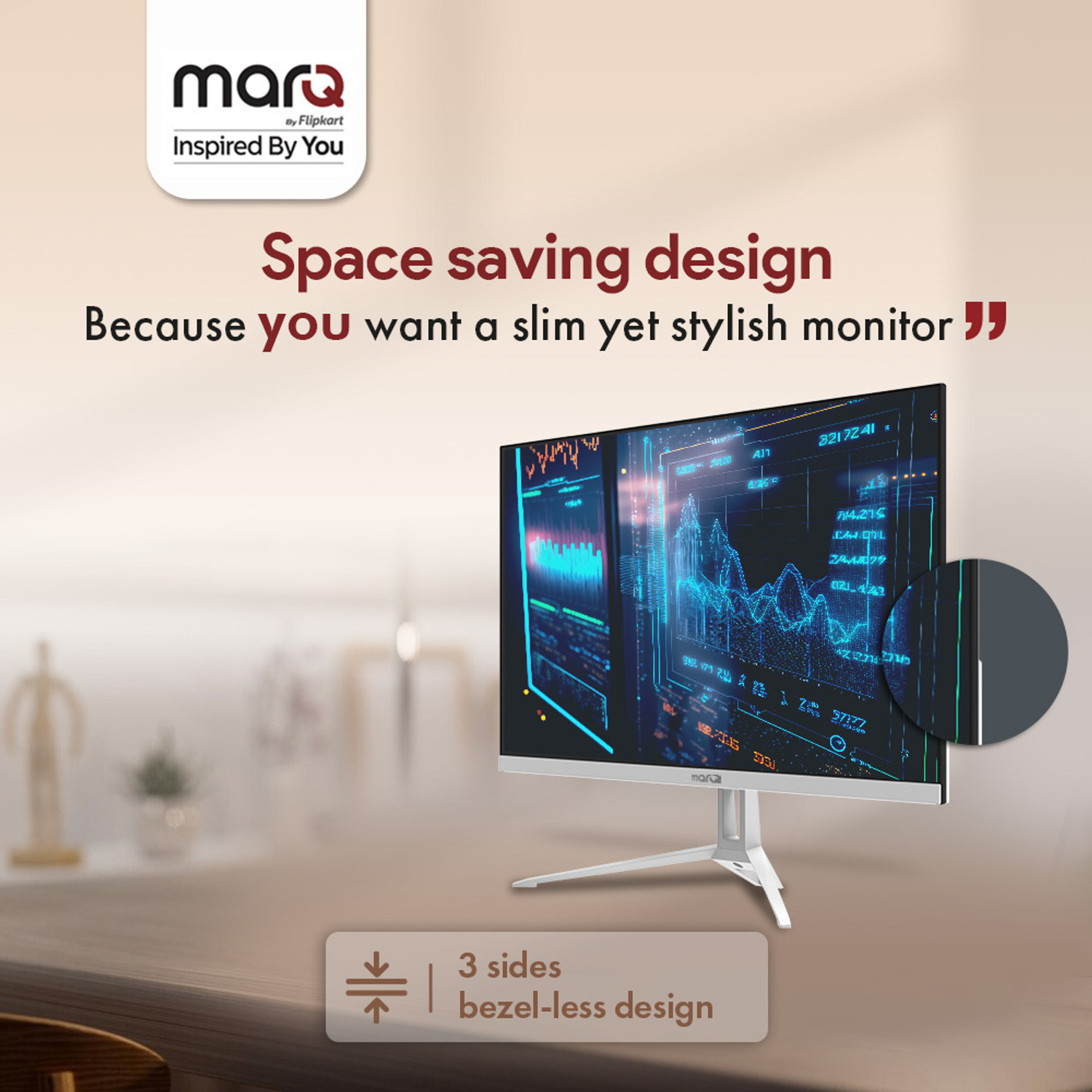 Image of MarQ by Flipkart 54.5 cm (22 inch) Full HD IPS Panel Inbuilt Speakers Monitor (22FHDMEQNNXO)