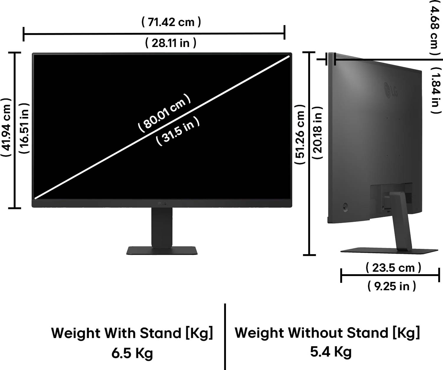 LG 32U631A-BD.CTRDMR 32 inch Quad HD LED Monitor - Image 4