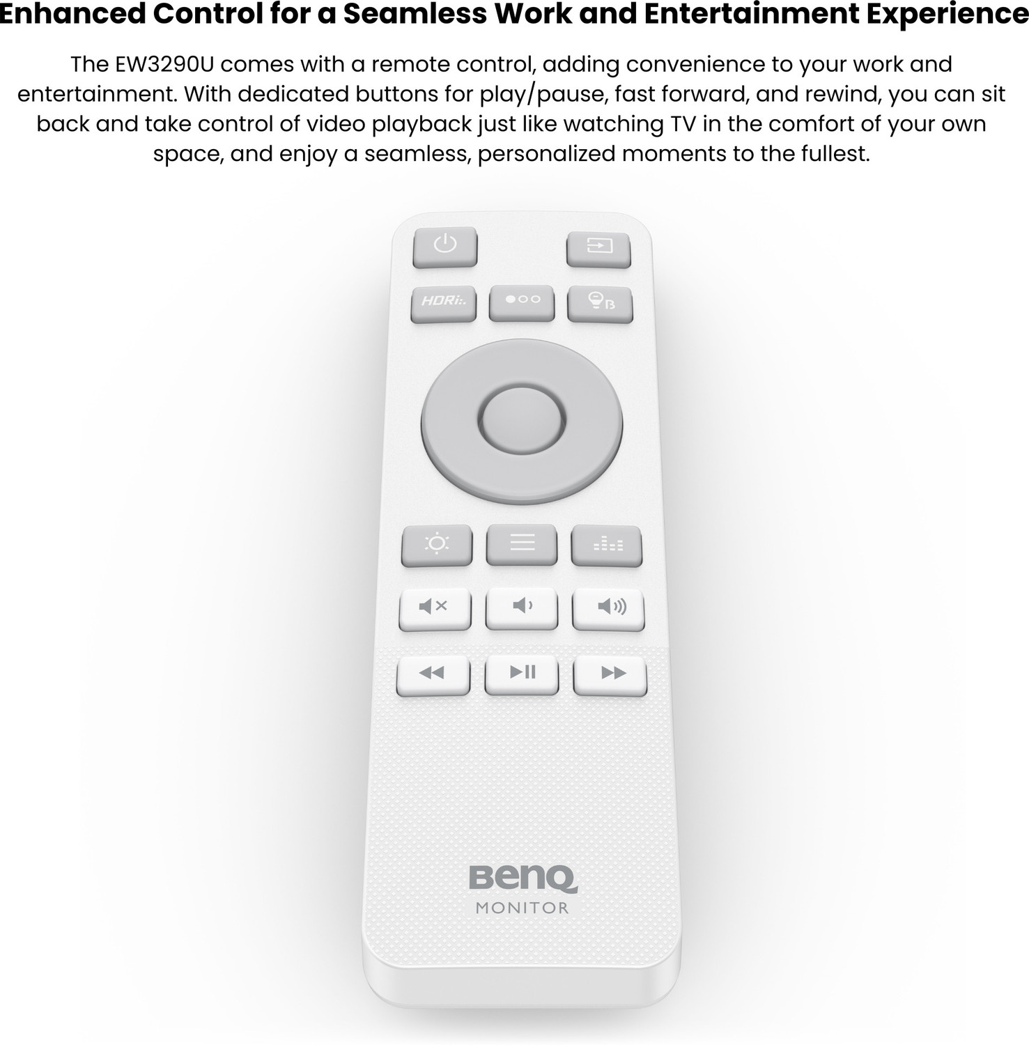 Image of BenQ EW3290U 81.28 cm (32 inch) 4K Ultra HD LED Backlit IPS Panel with 95% P3, AI Contrast, 5WX2 treVolo Speakers, USB Type-C (65W PD), 3xHDMI, USB Hub, Ergonomic Design, Display Pilot 2, Eye-Care, Entertainment Monitor (EW3290U)