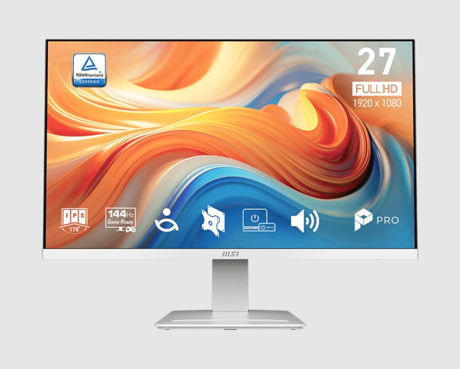 Image of MSI 68.58 cm (27 inch) Full HD IPS Panel with Anti-Flicker Technology, 102% SRGB, Built-in Speakers, Tilt Adjustable Flat Business Monitor (PRO MP273W E14A)