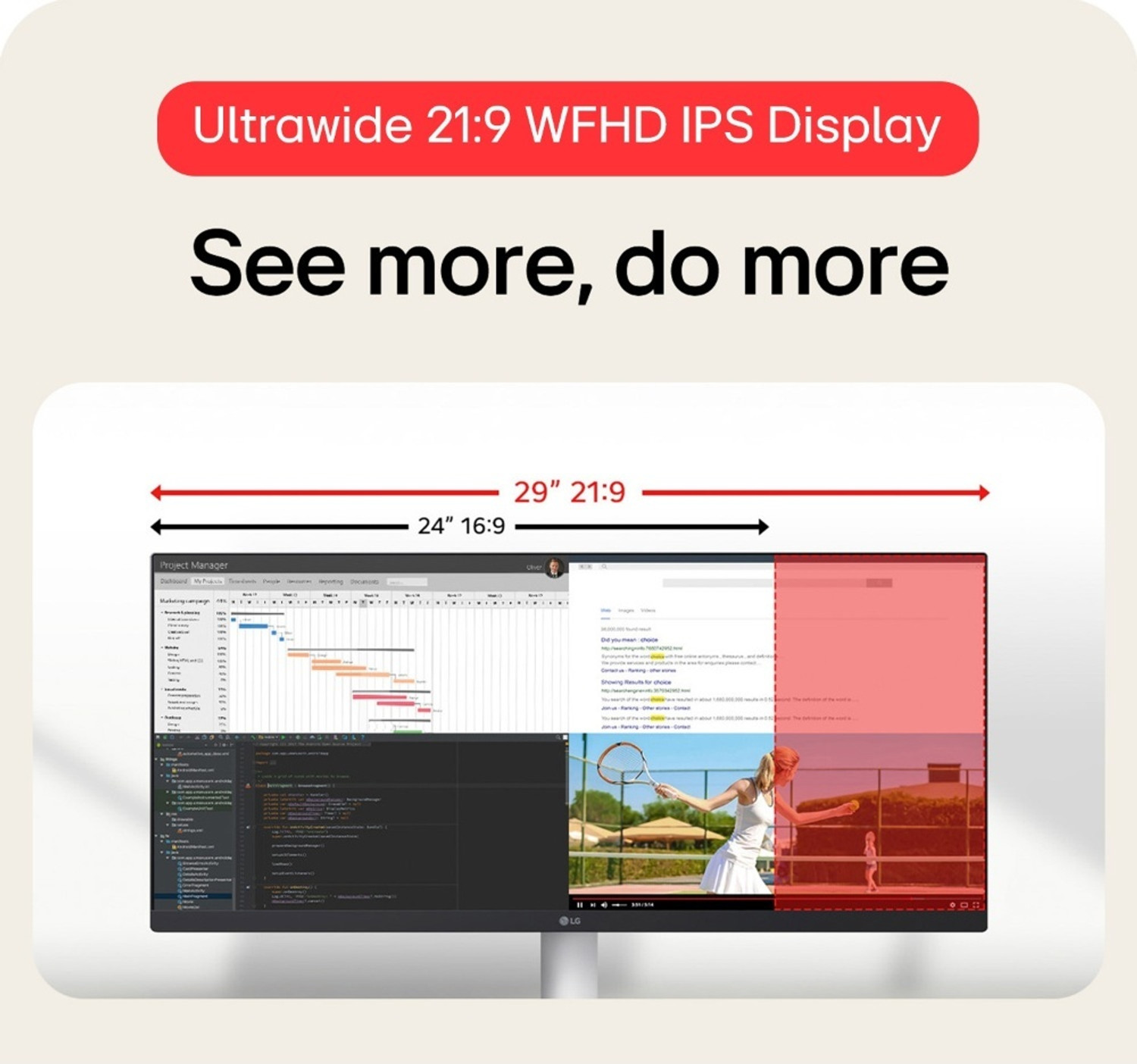 Image of LG UltraWide 73.66 cm (29 inch) WFHD IPS Panel Monitor (29U531A-W.BTR)